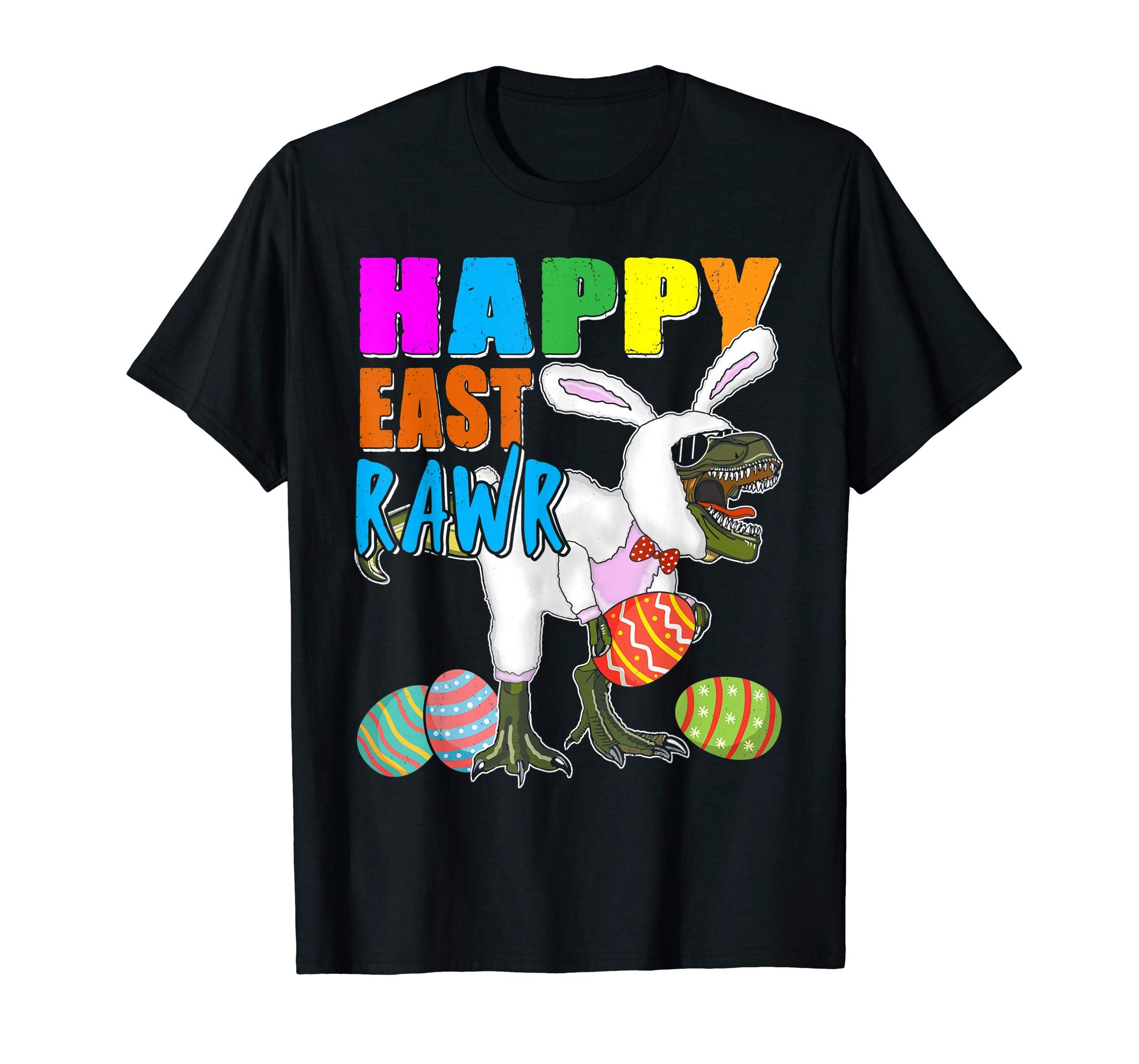 Happy Eastrawr T Rex Dinosaur Easter Bunny Egg Shirt Kids