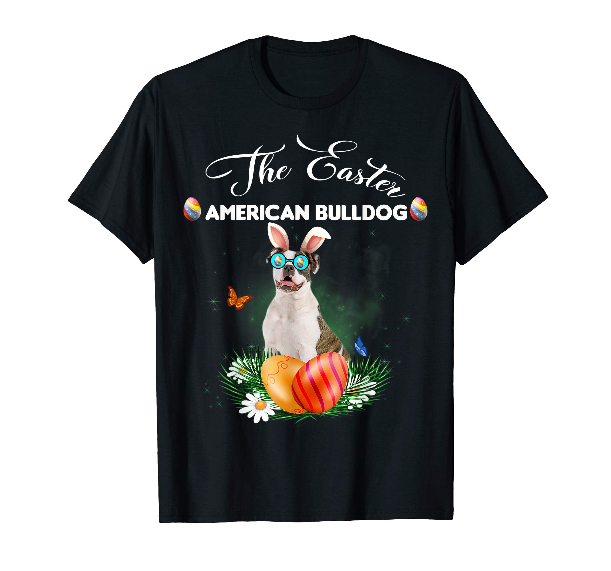 American Bulldog Bunny Easter Day Dog Gifts T-Shirt