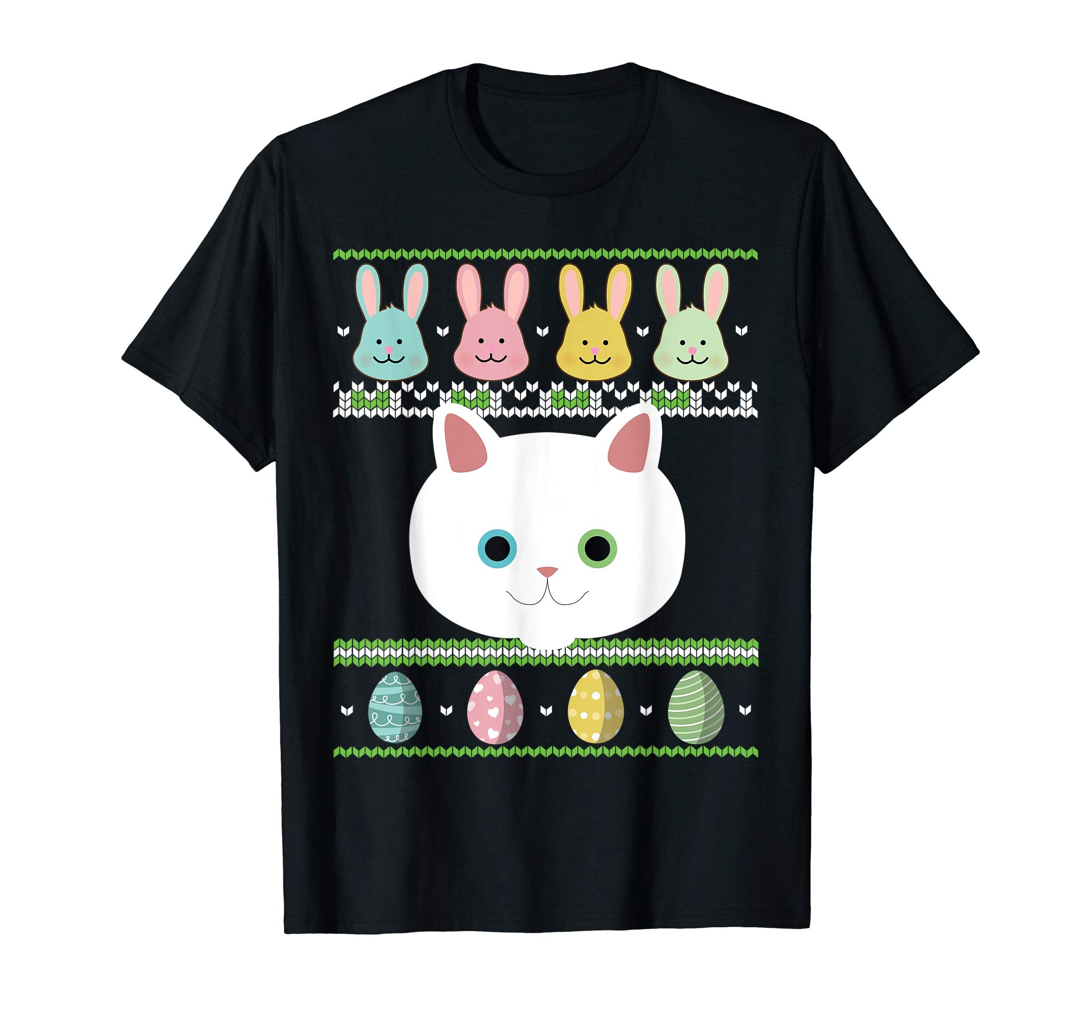 Lovely Cat Bunnies &amp; Easter Egg Ugly Sweater Happy Day Shirt