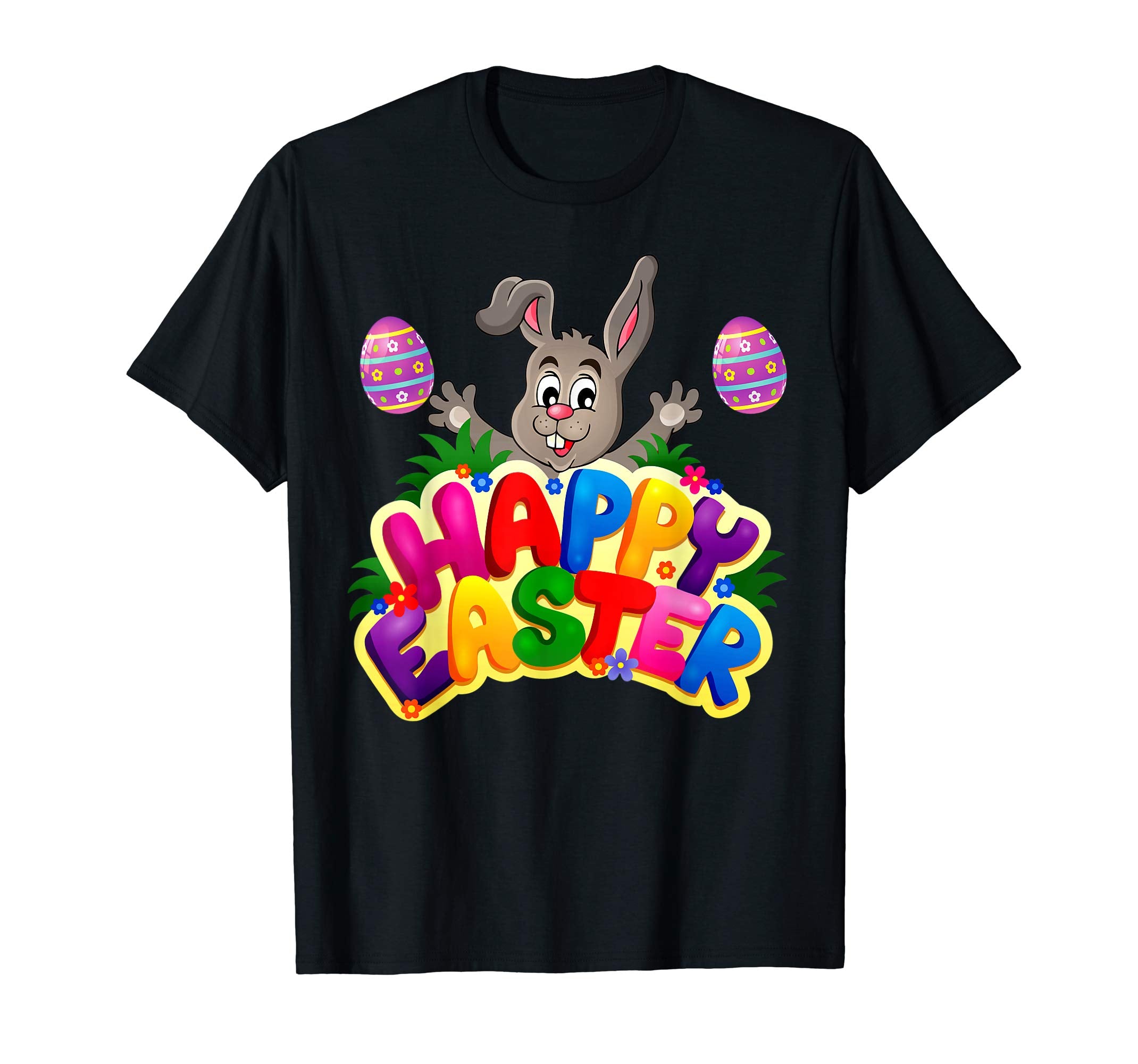 Happy Easter Shirt Bunny Hunting Girls Boys T-Shirts Gift