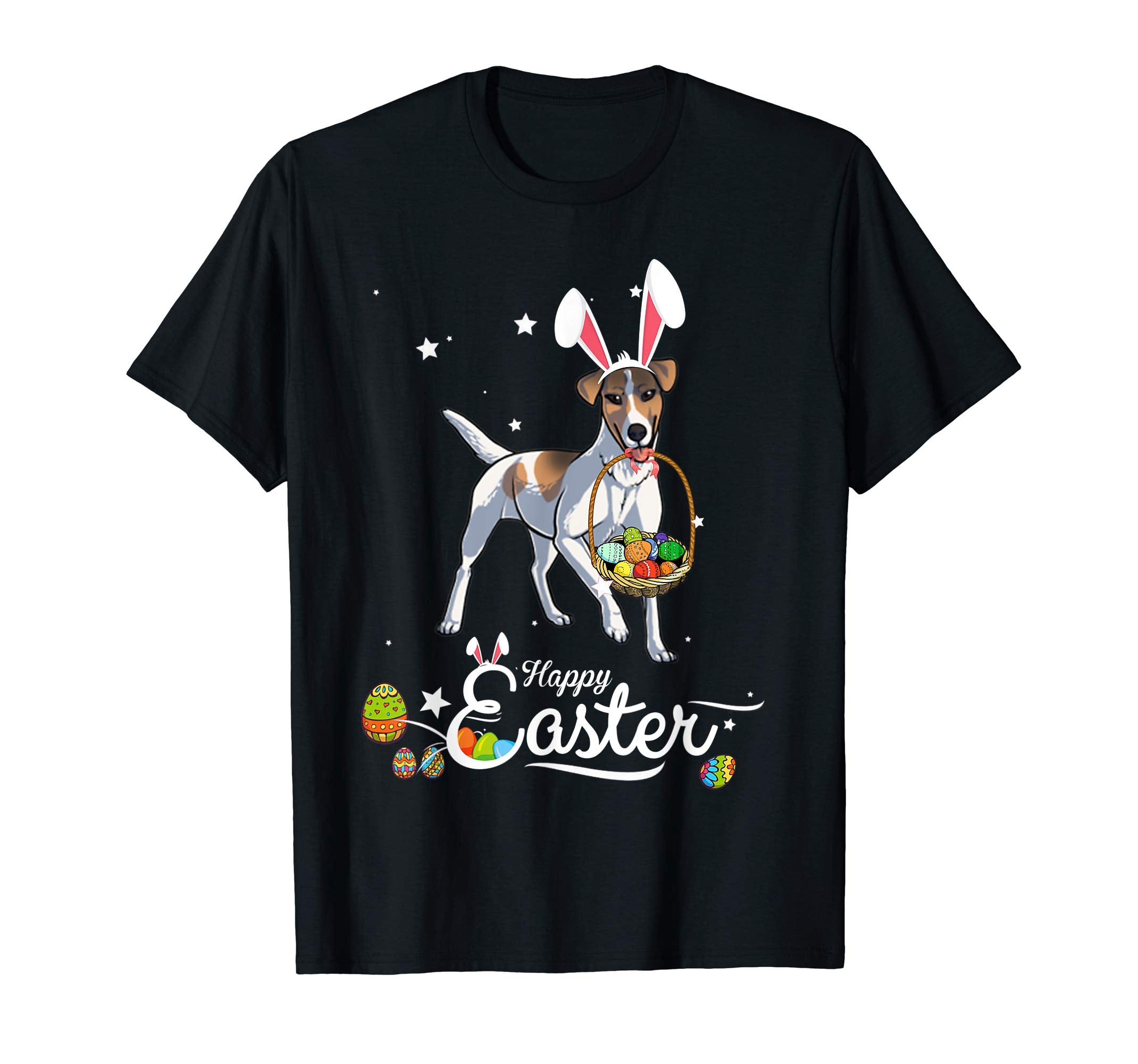 Smooth Fox Terrier Dog With Bunny Hat Easter Costume T Shirt