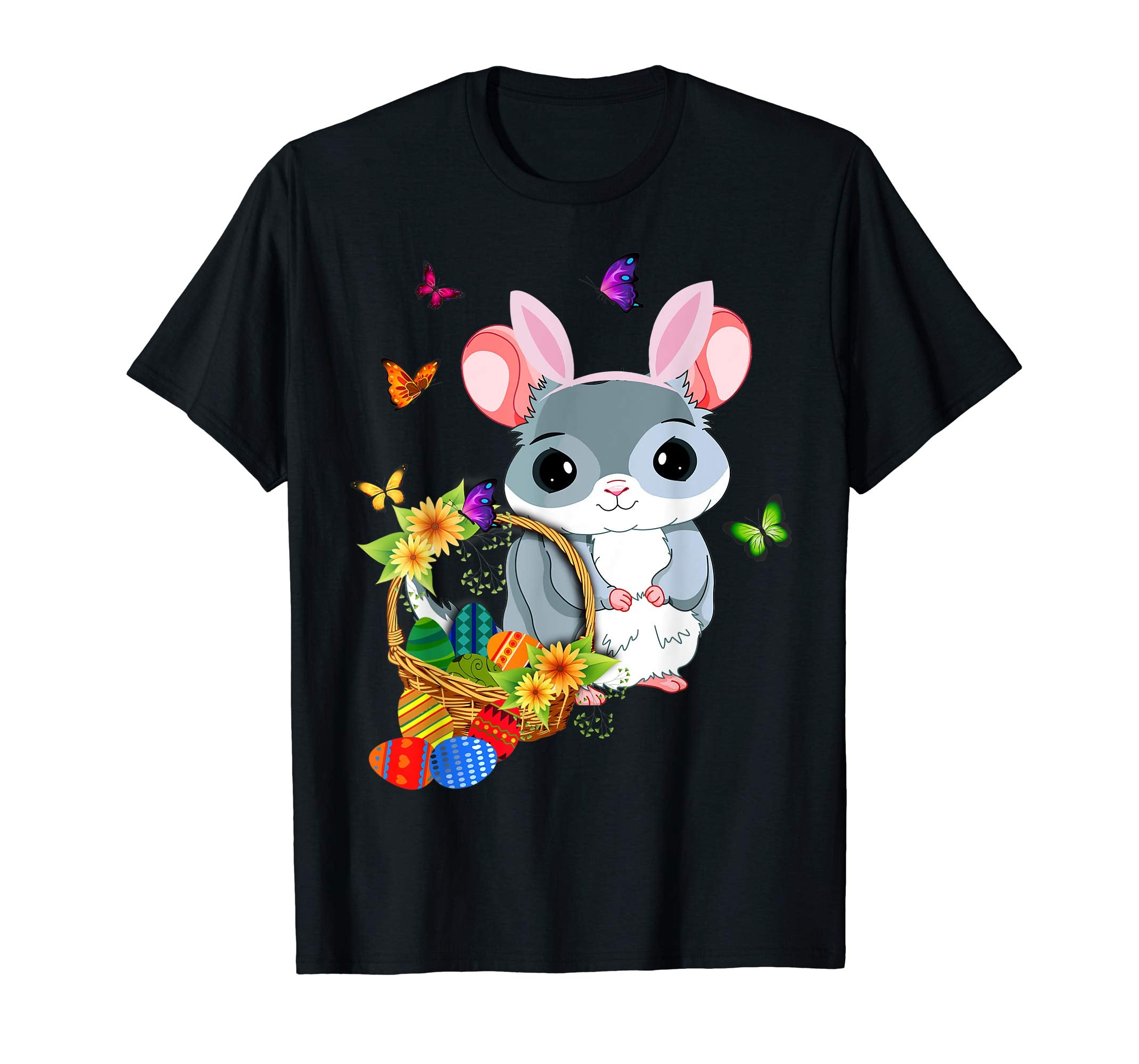 Chinchilla Bunny Hat Rabbit Easter Eggs Shirt