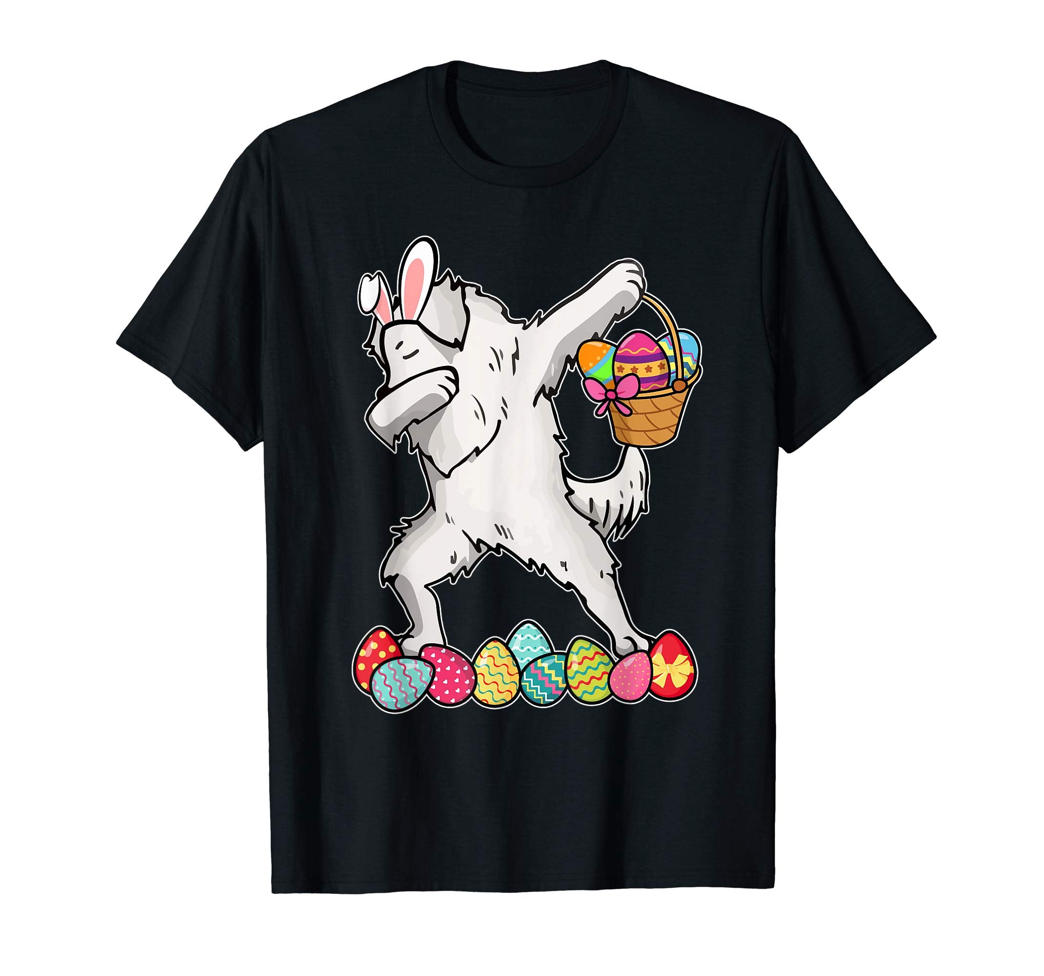American Eskimo Dab Dabbing Easter Bunny Egg Basket T-Shirt