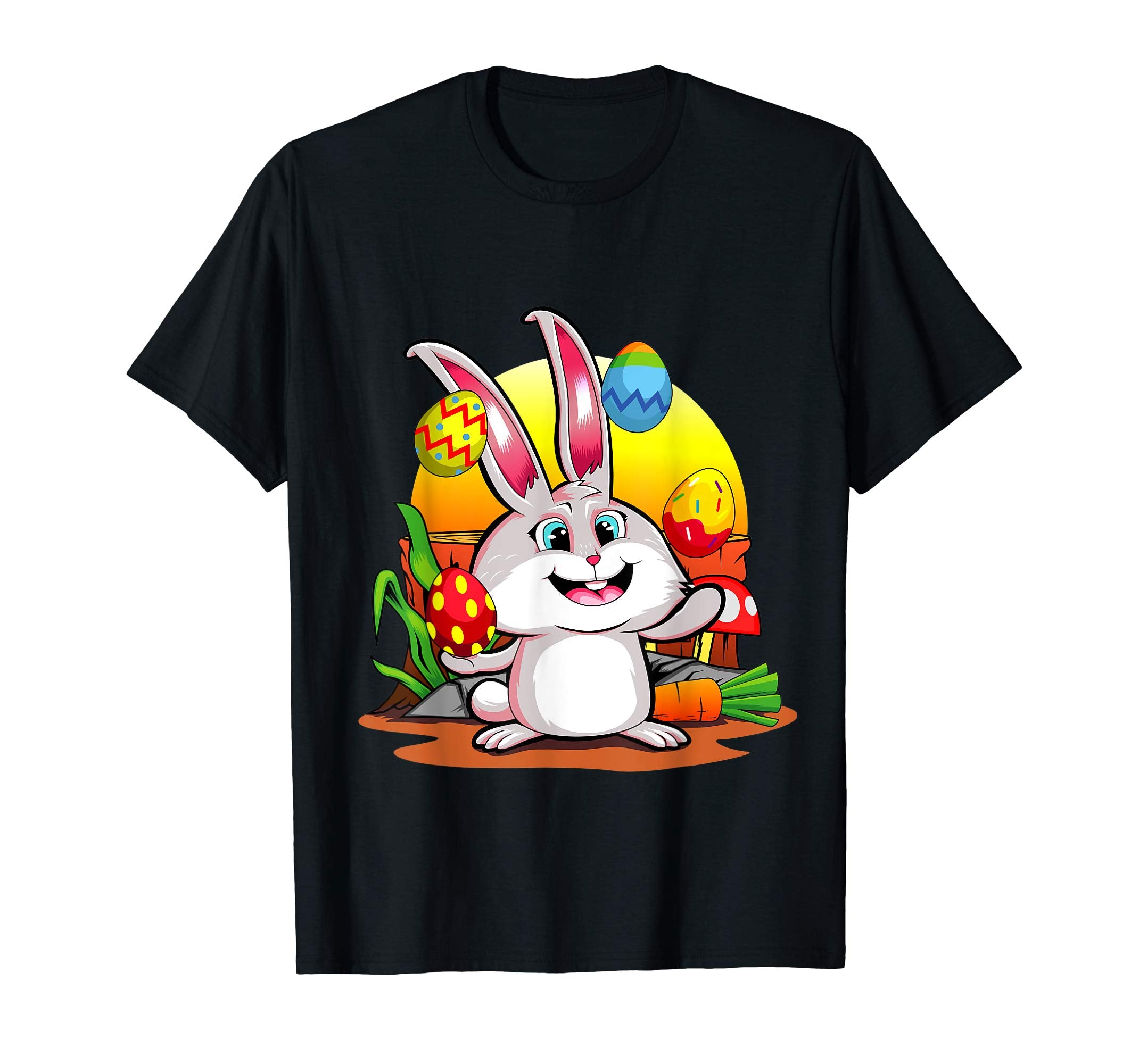 Easter Bunny T-Shirt Juggling With Colorful Easter Eggs