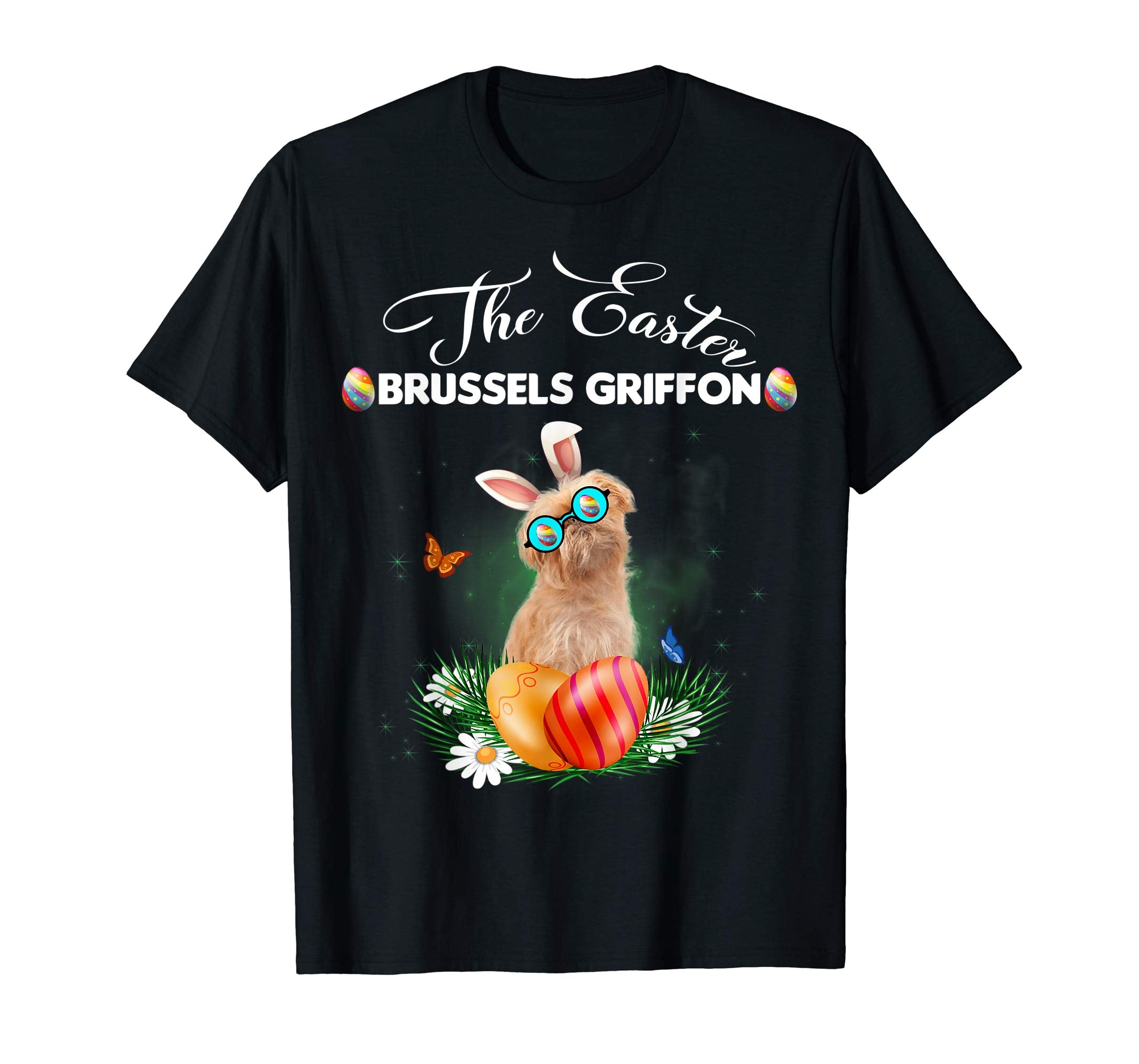 Brussels Griffon Bunny Easter Day Dog Gifts T-Shirt