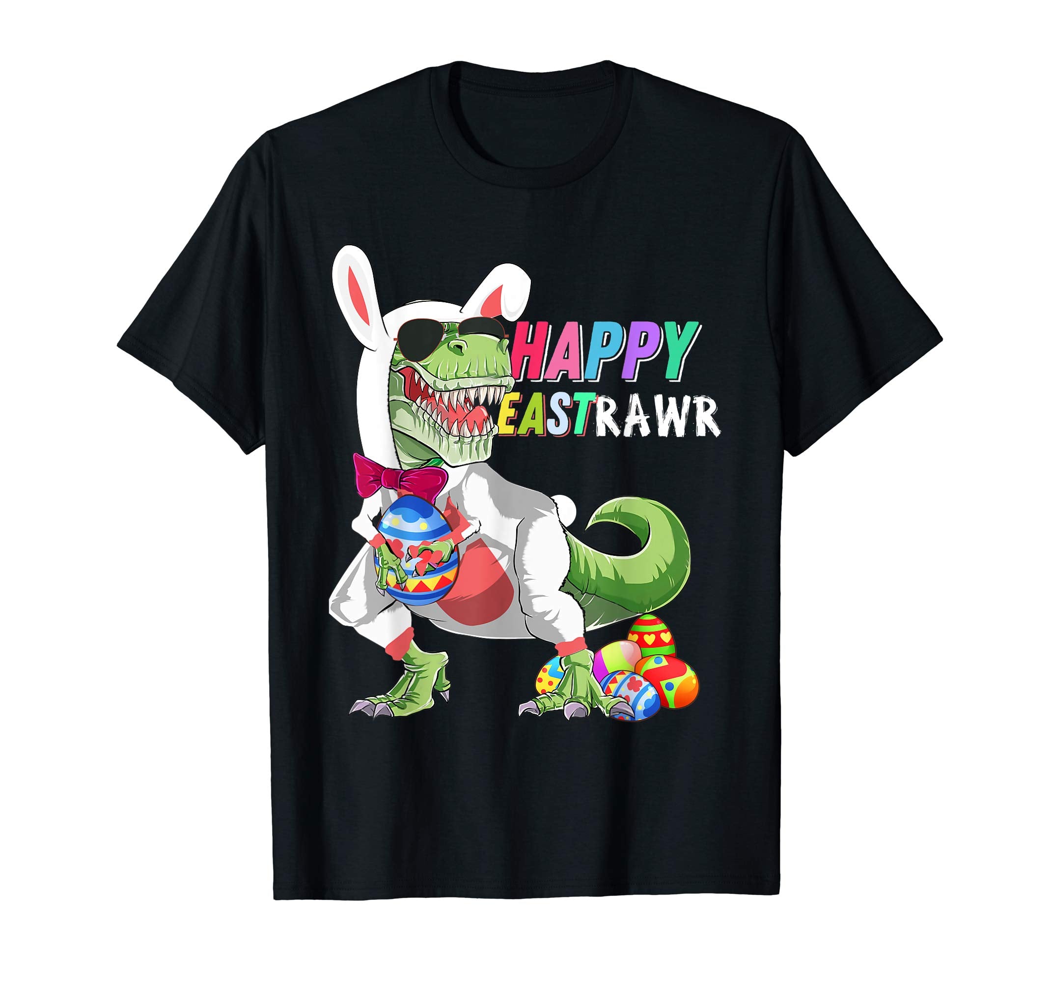 Happy Eastrawr T Rex Dinosaur Easter Bunny Egg Shirt Kids