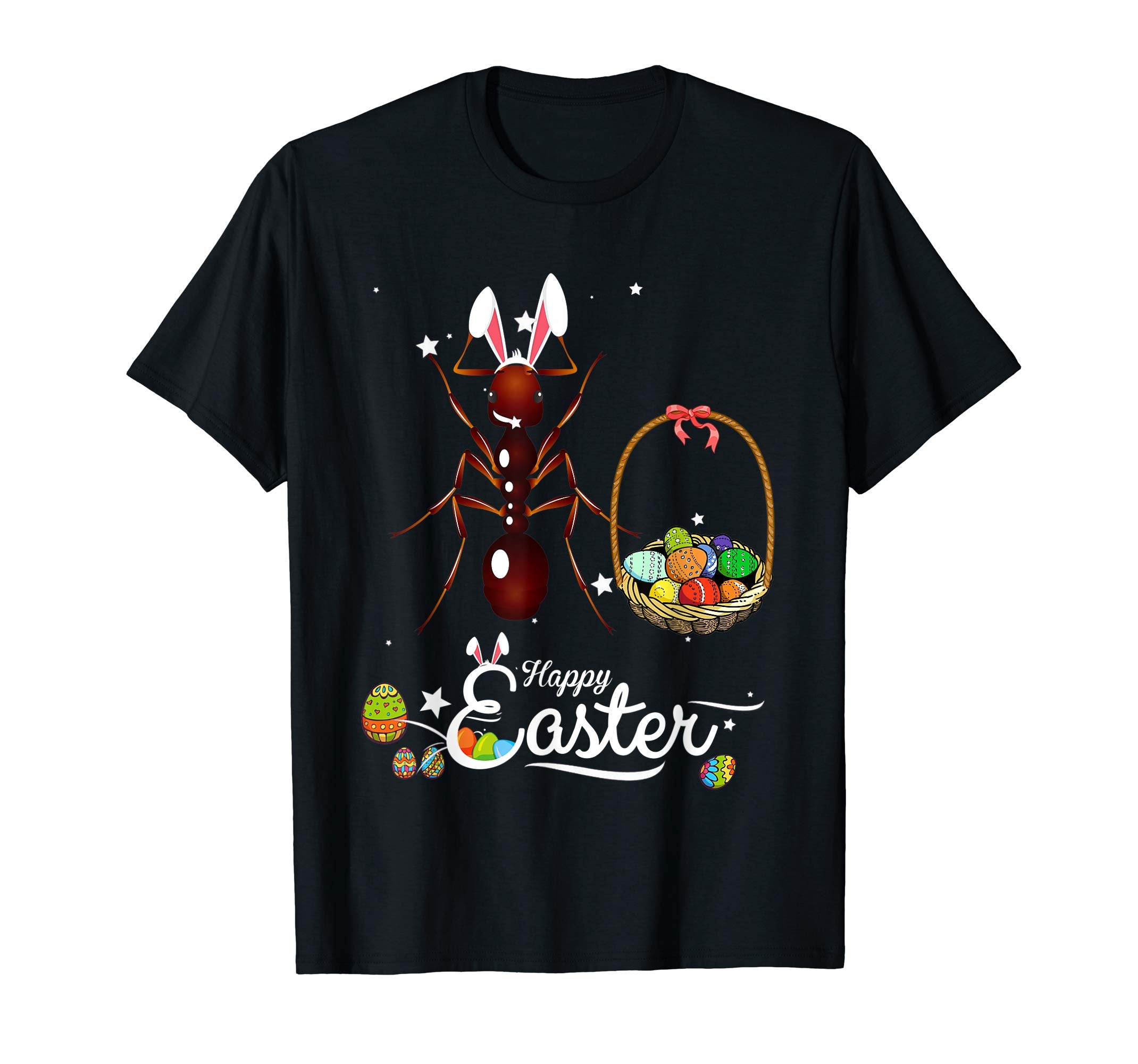Cute Easter Ant with Bunny Ears and Eggs T Shirt