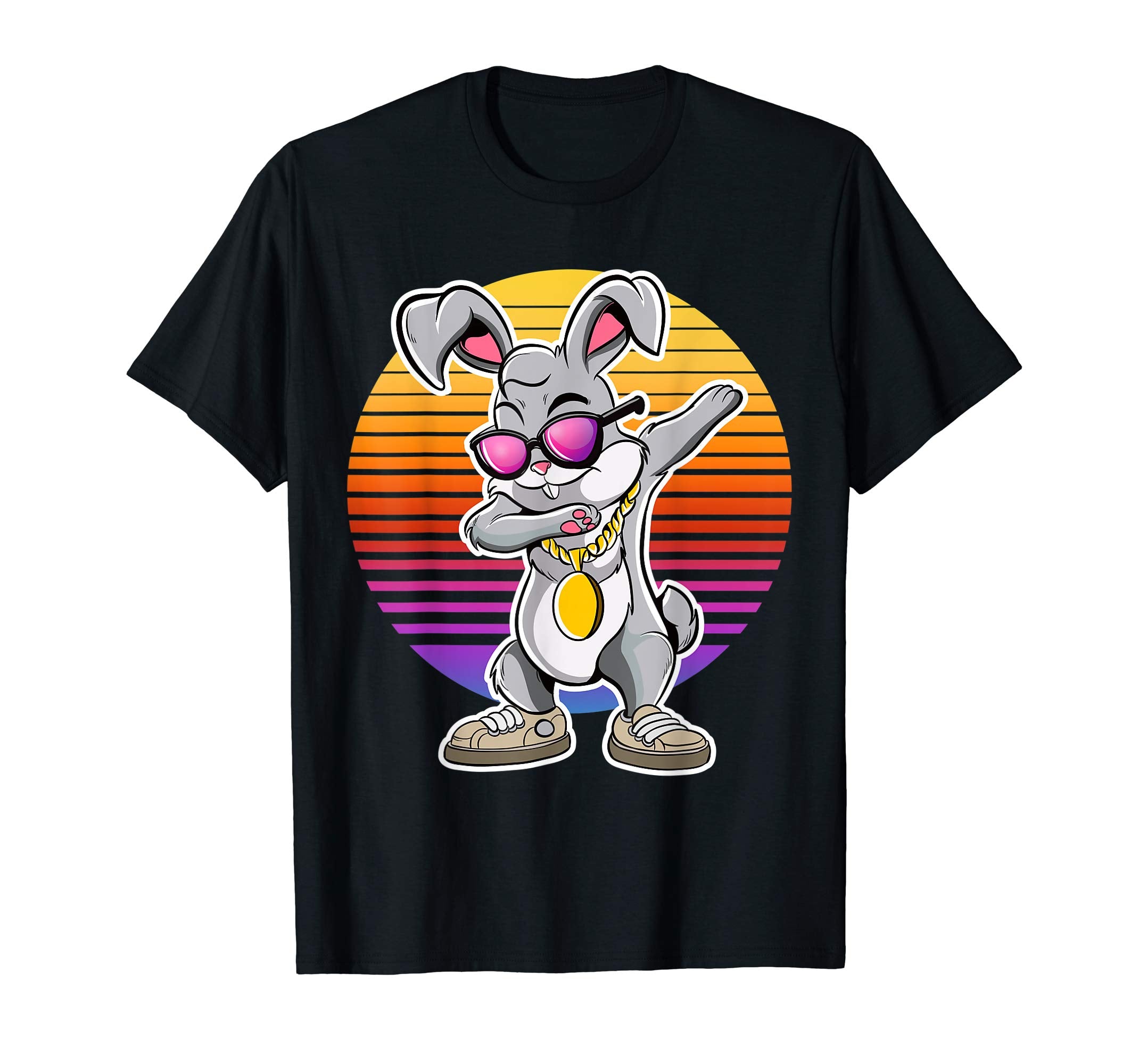 Dabbing Hip Hop Bunny Easter Drawing Vintage T Shirt