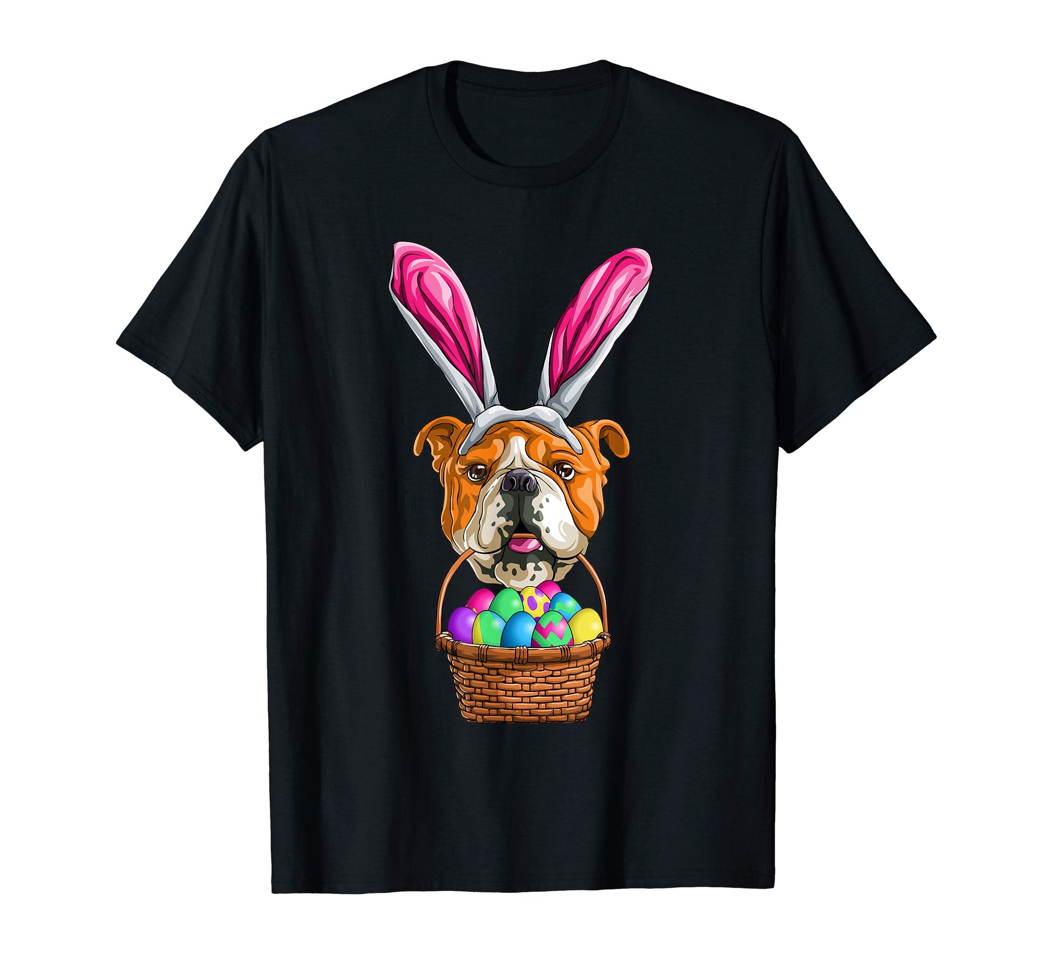 Easter Bulldog T Shirt Men Women Kids Bunny Basket Eggs Gift