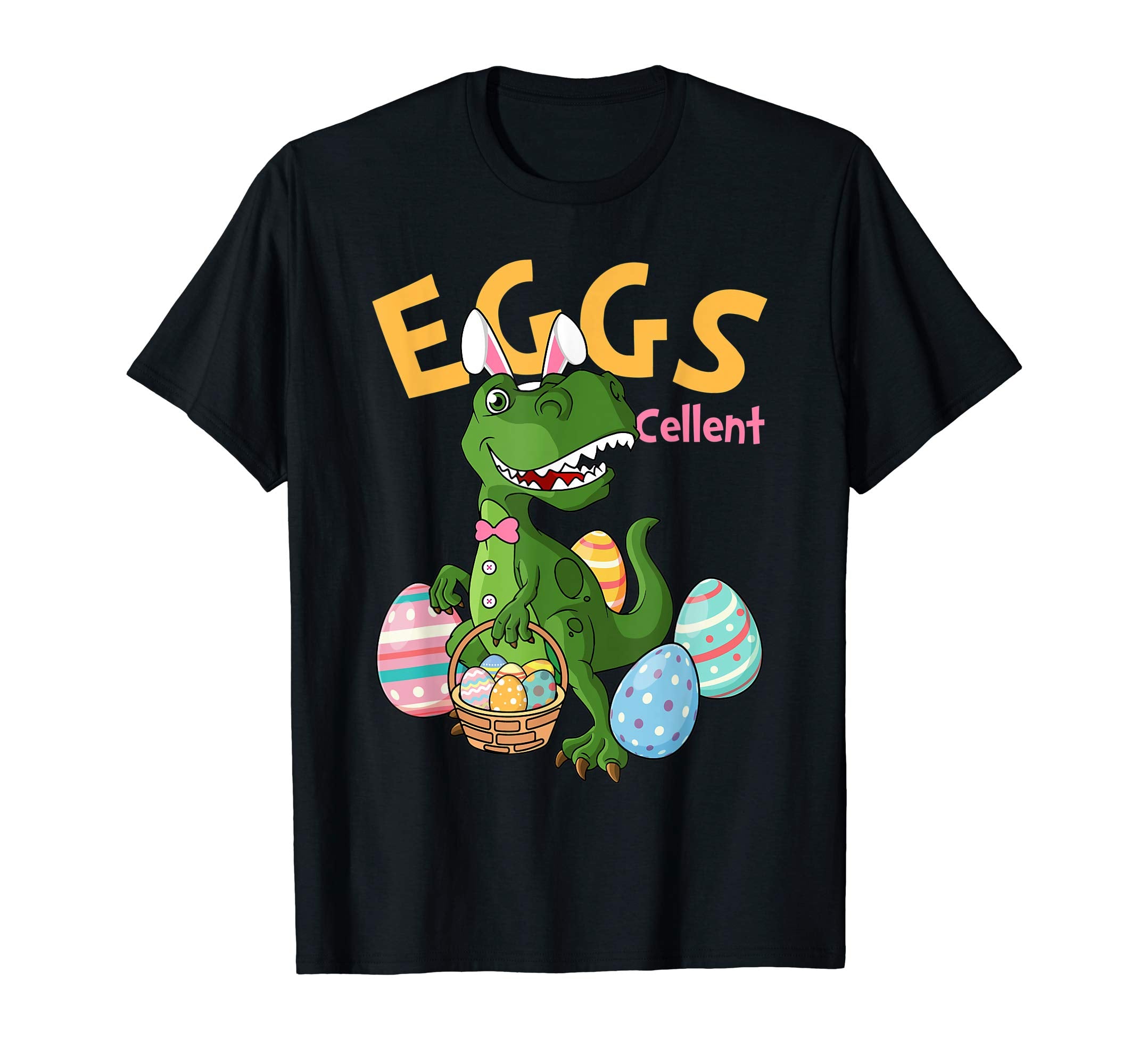 Easter Bunny T-Rex Dinosaur T-Shirt Kids Eggs Cellent