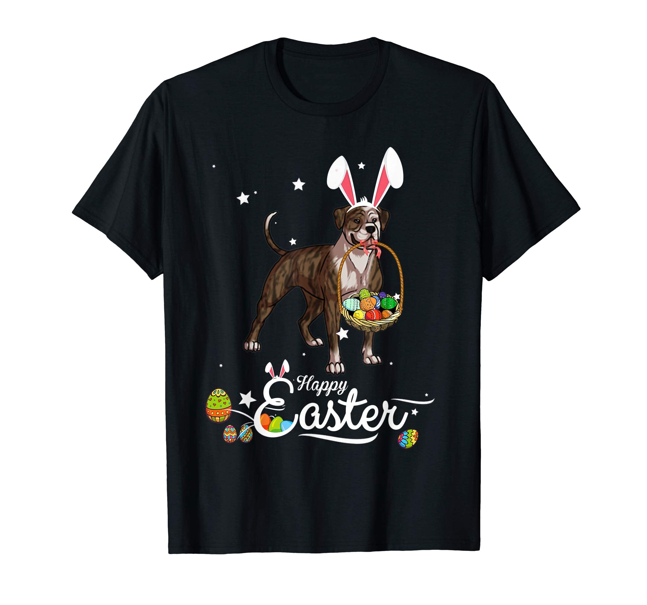 American Bulldog Dog With Bunny Hat Easter Costume T Shirt