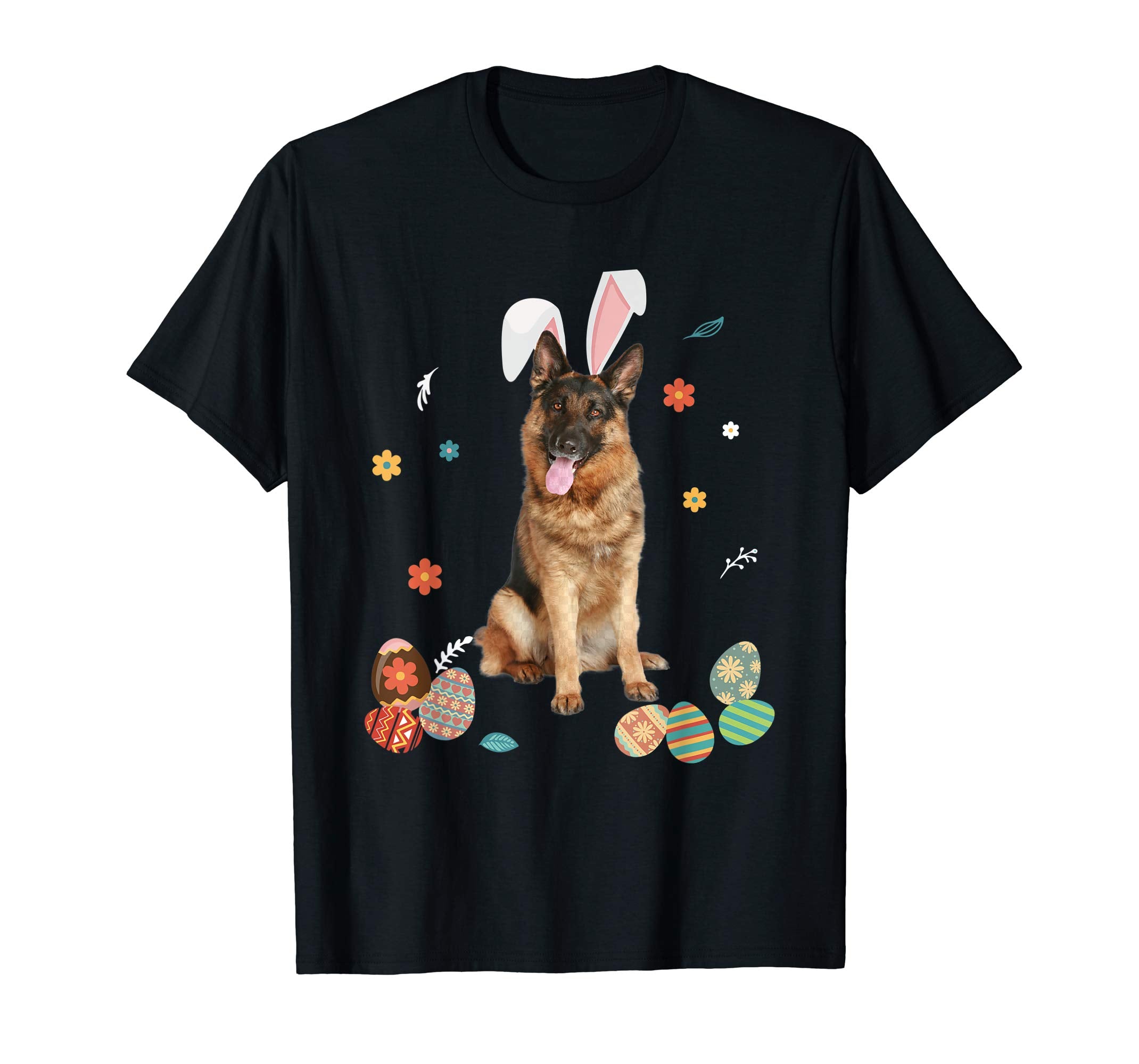 German Shepherd Bunny Rabbit Happy Easter Day T-Shirt