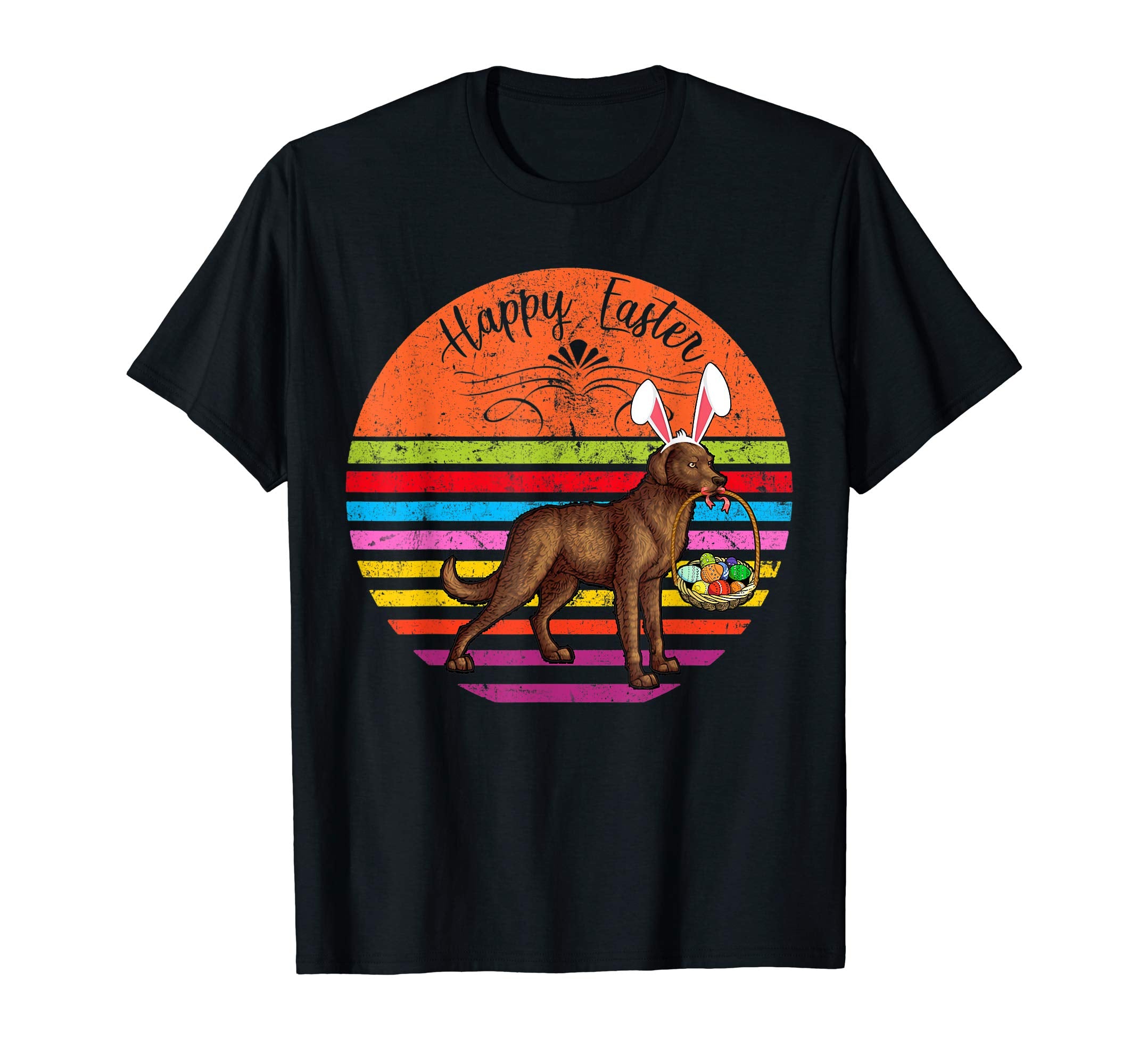 Vintage Chesapeake Bay Retriever Dog Easter Eggs T Shirt