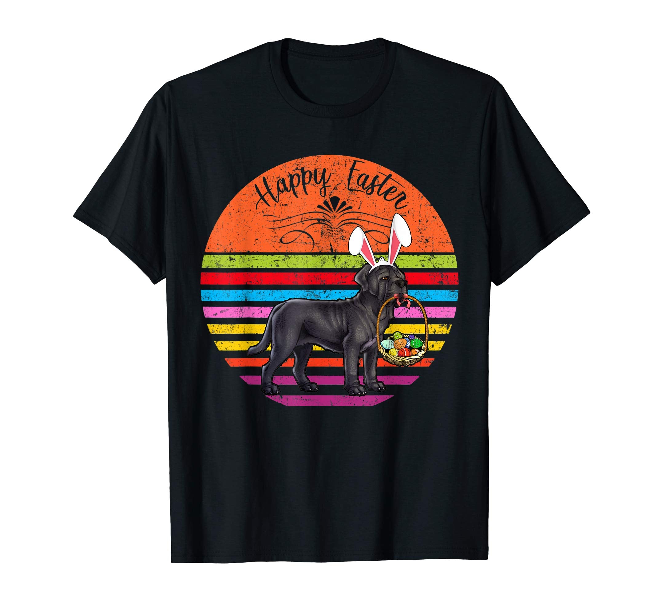 Vintage Neapolitan Mastiff Dog Easter Eggs Basket T Shirt