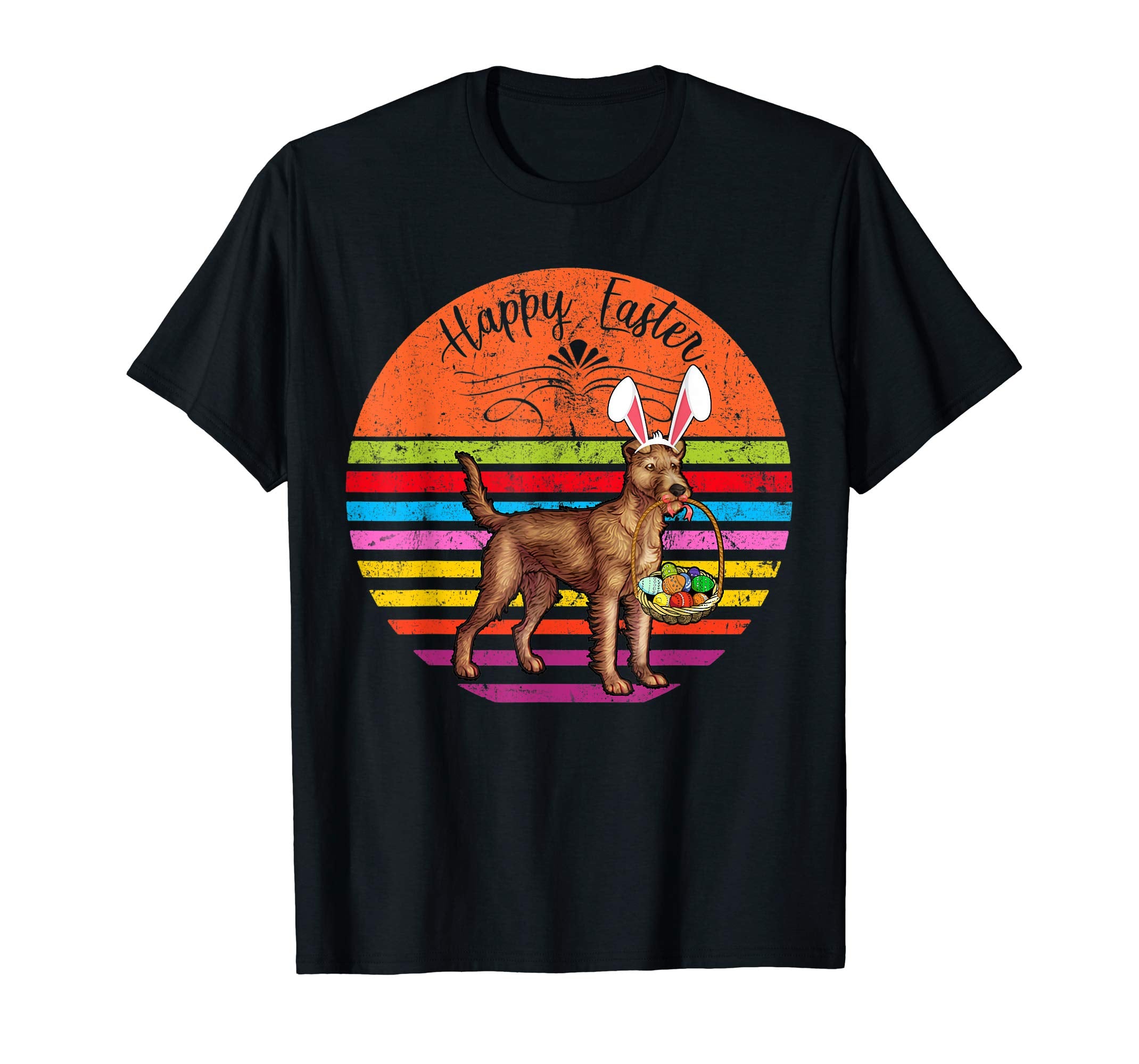 Vintage Irish Terrier Dog Easter Eggs Basket T Shirt