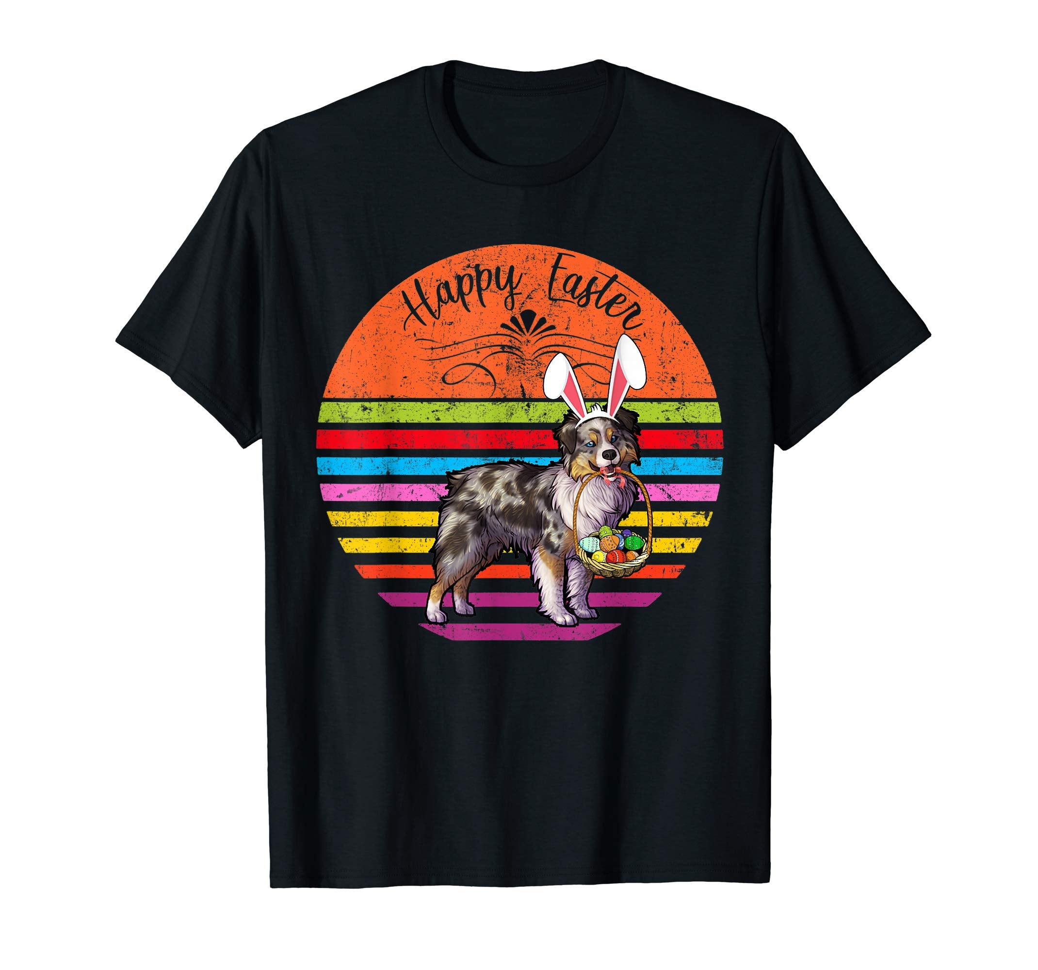 Vintage Miniature Australian Shepherd Dog Easter Eggs Shirt