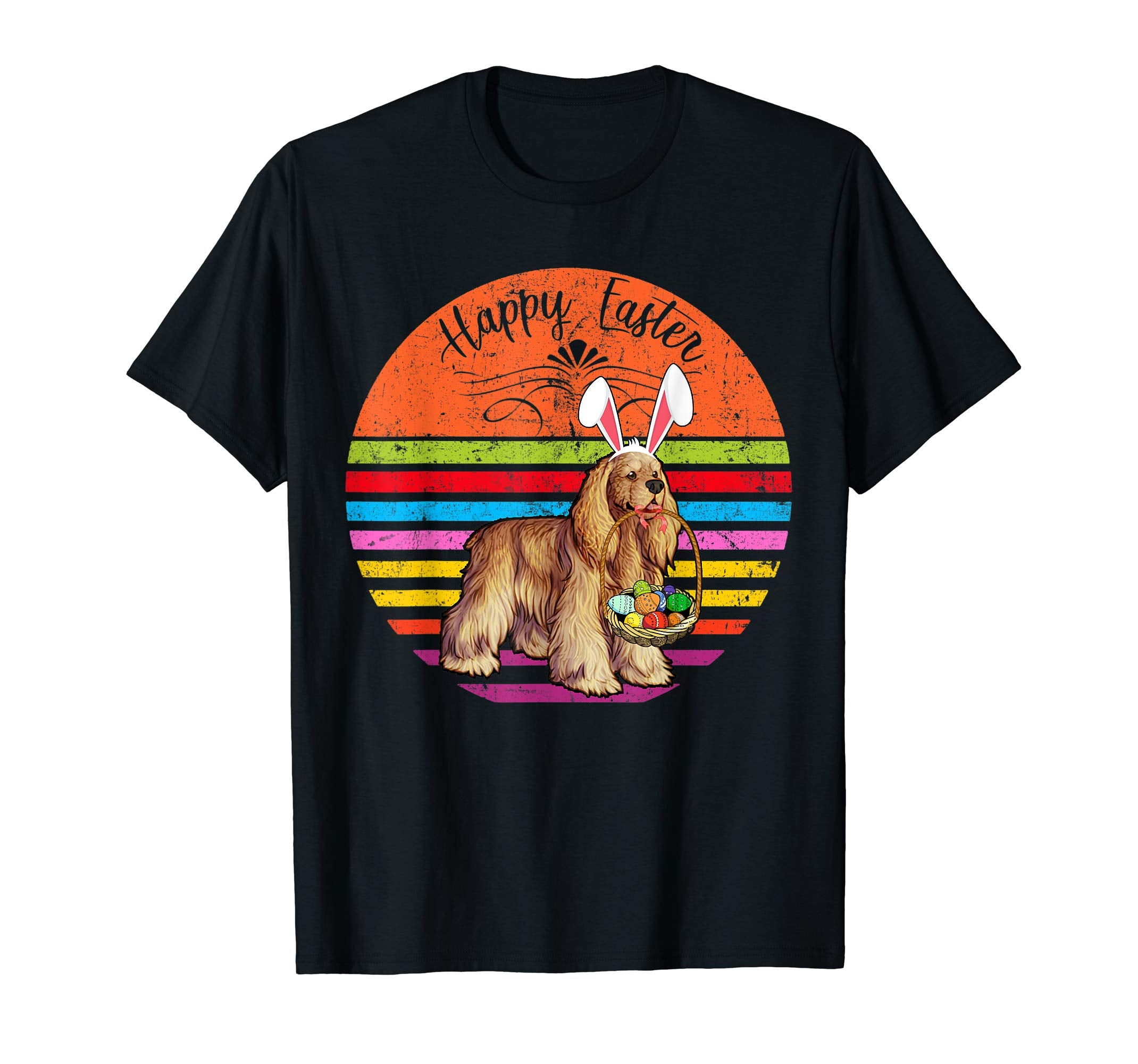 Vintage Cocker Spaniel Dog Easter Eggs Basket T Shirt