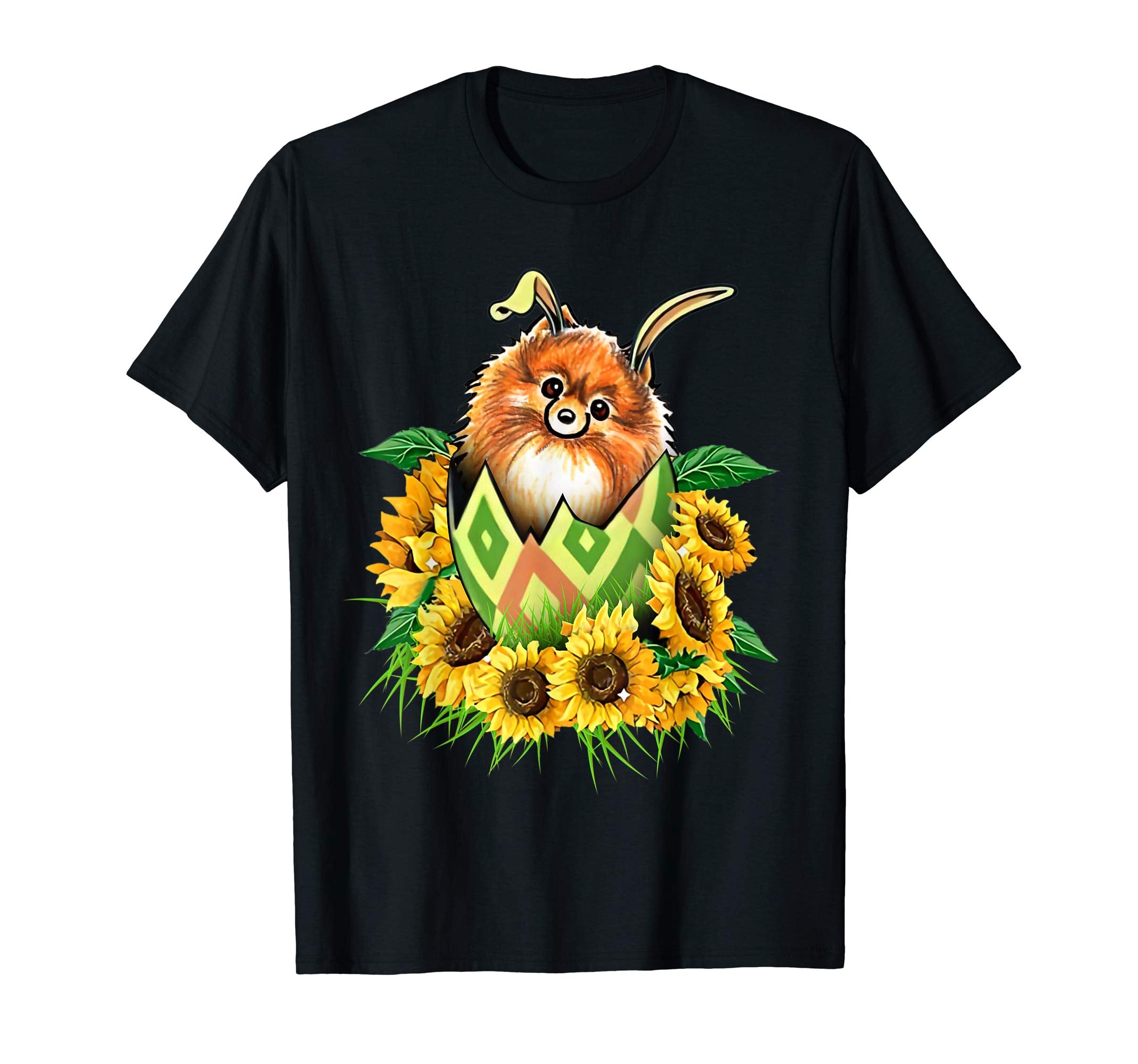 pomeranian sunflower easter shirt