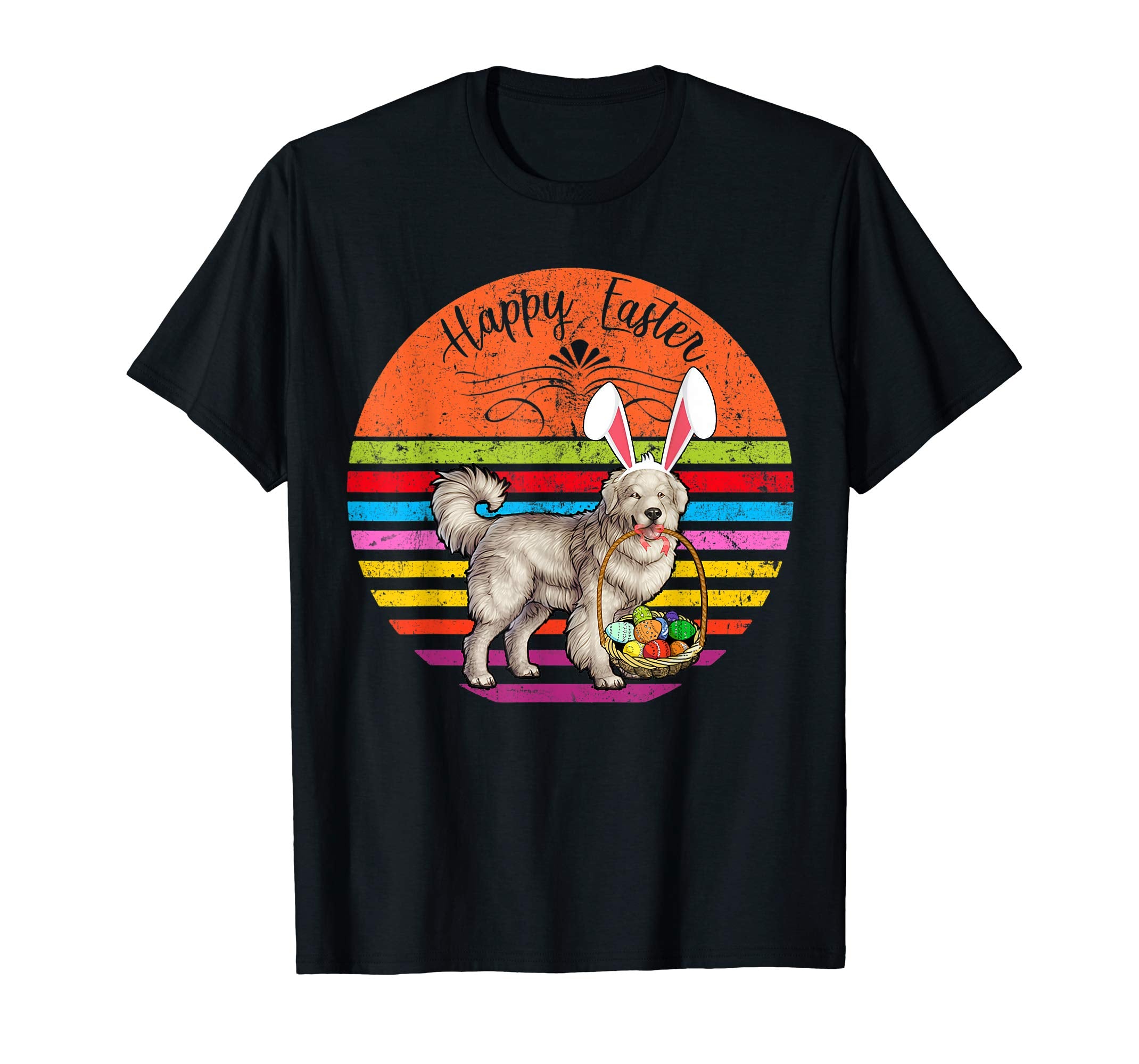 Vintage Polish Tatra Sheepdog Dog Easter Eggs Basket T Shirt