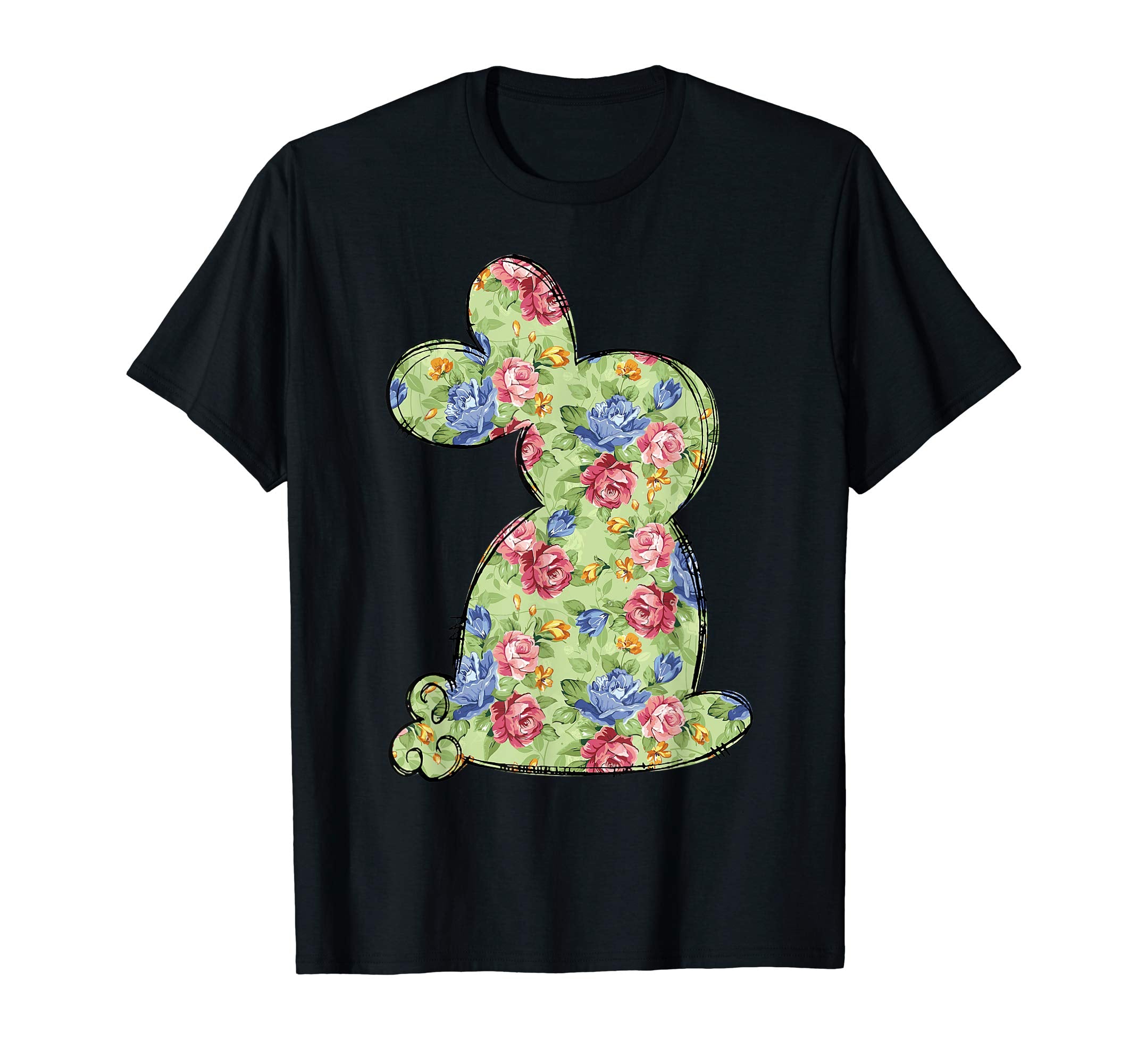 Easter Floral T Shirt Bunny Gift Rabbit T-shirt