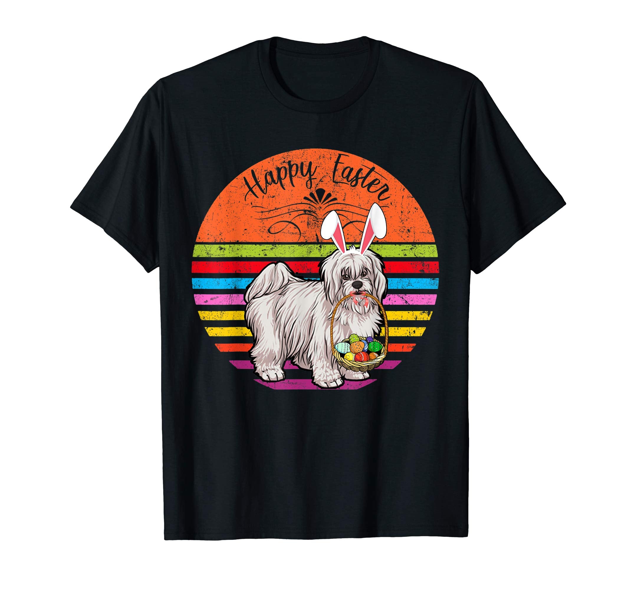 Cute Coton De Tulear Dog With Bunny Hat Easter Eggs T Shirt