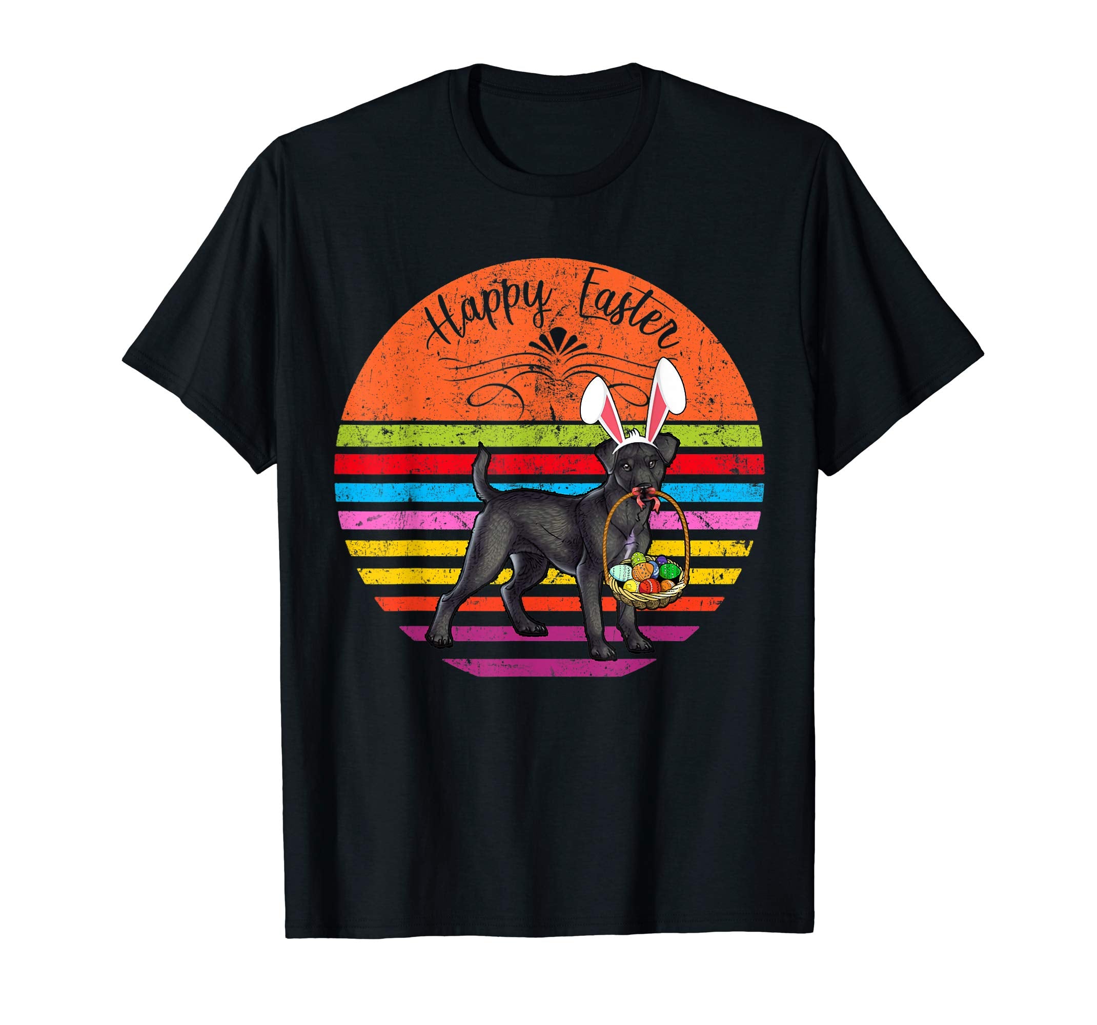 Vintage Patterdale Terrier Dog Easter Eggs Basket T Shirt