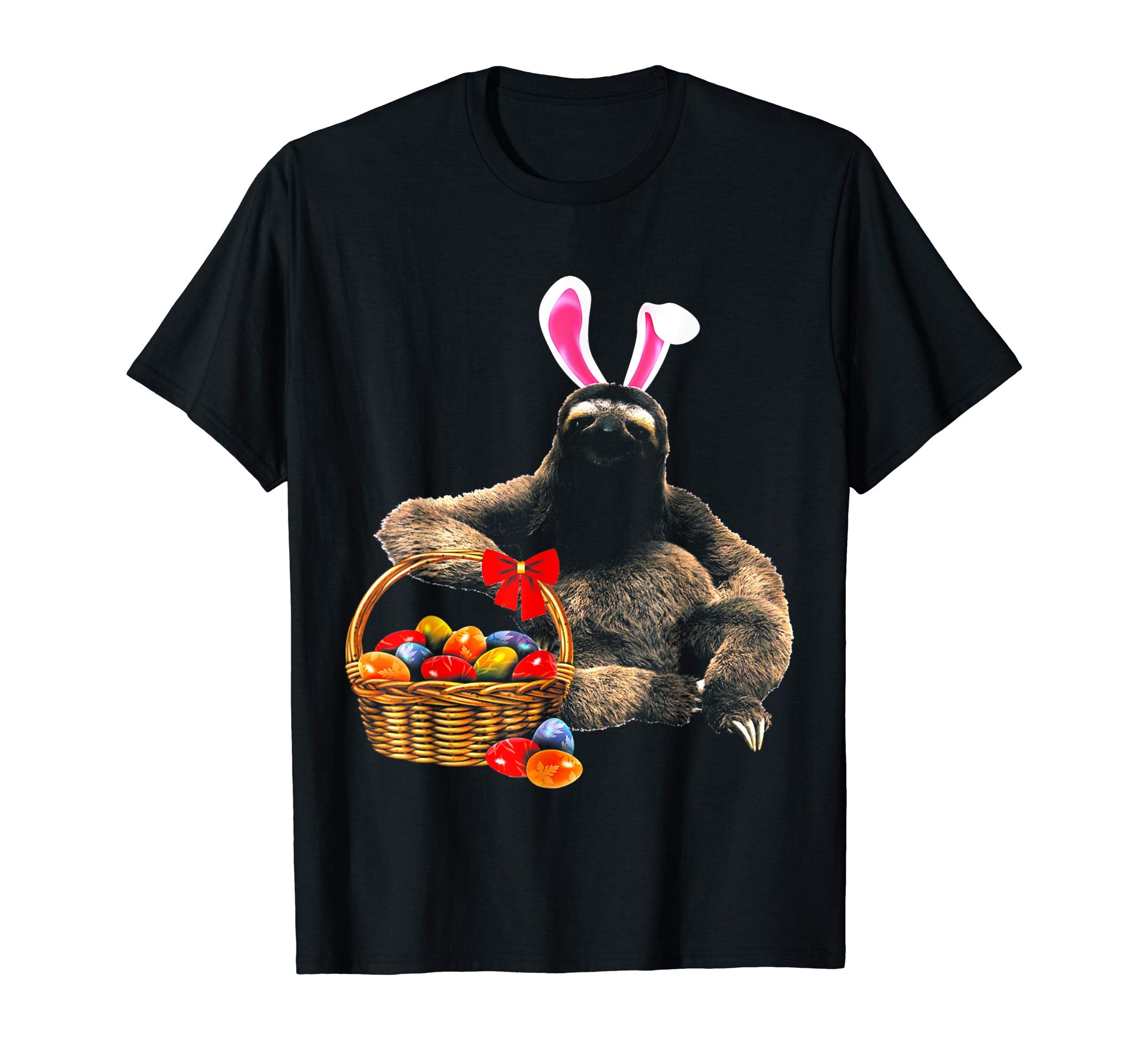 Easter Sloth Shirt Funny Sloth With Bunny Ears and Eggs