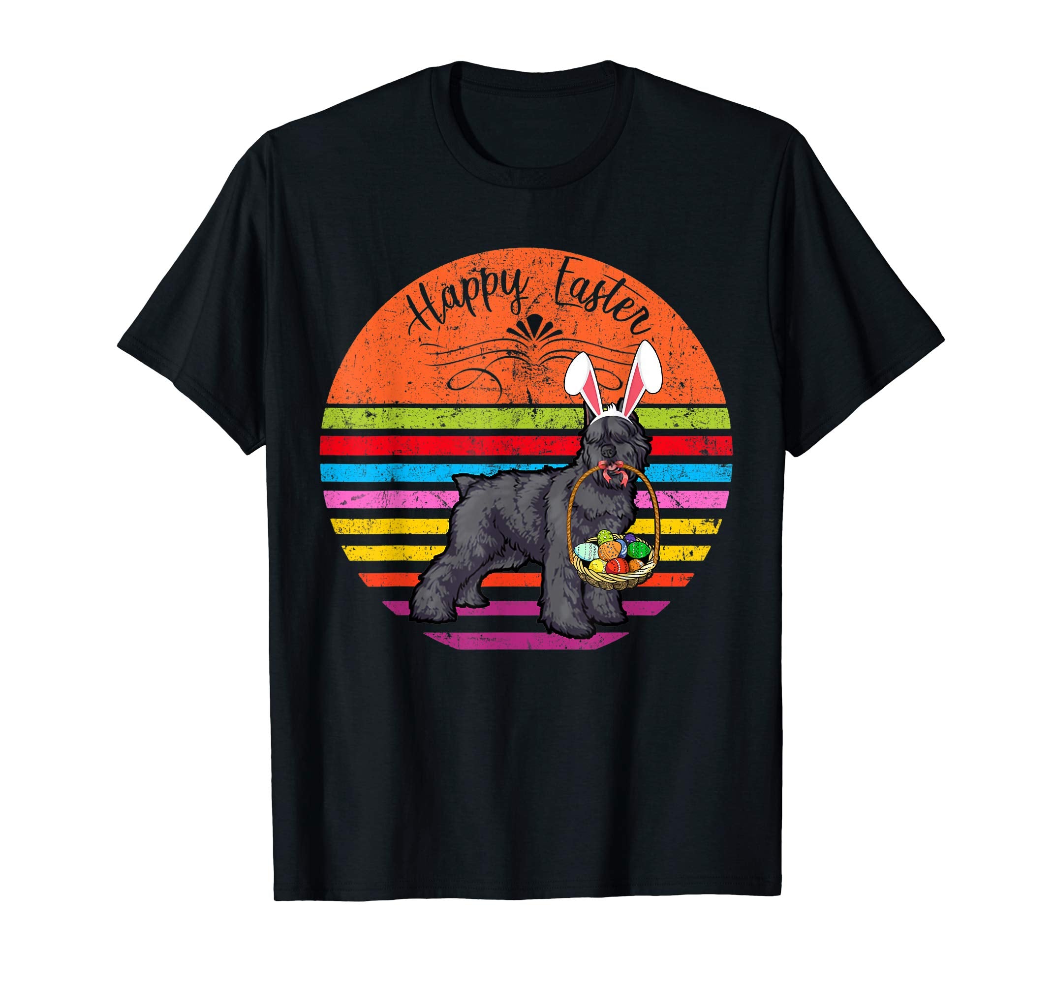 Cute Bouvier Des Flandres Dog With Bunny Hat Easter T Shirt