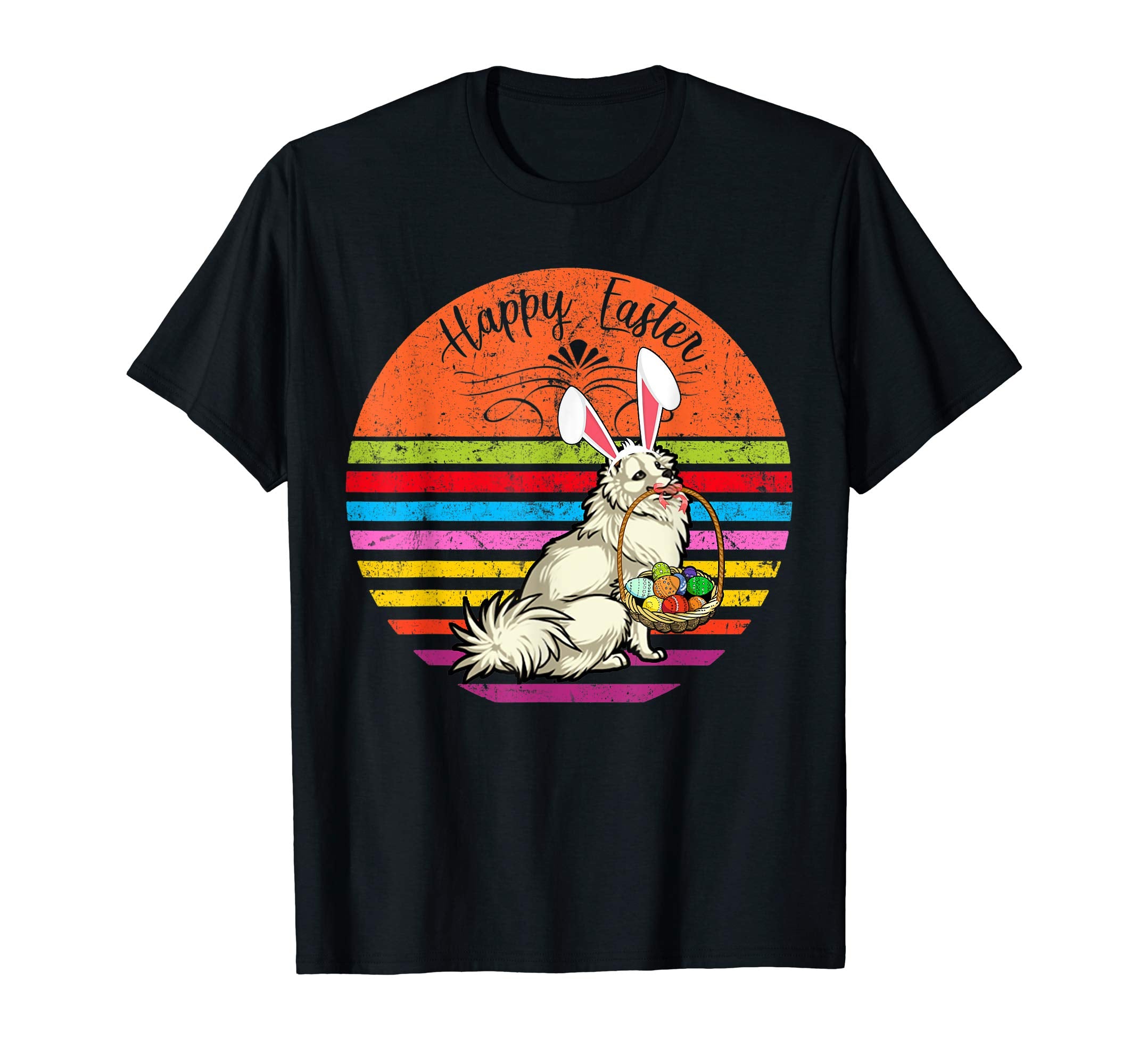 Cute Eskimo Dog With Bunny Hat Happy Easter Eggs T Shirt