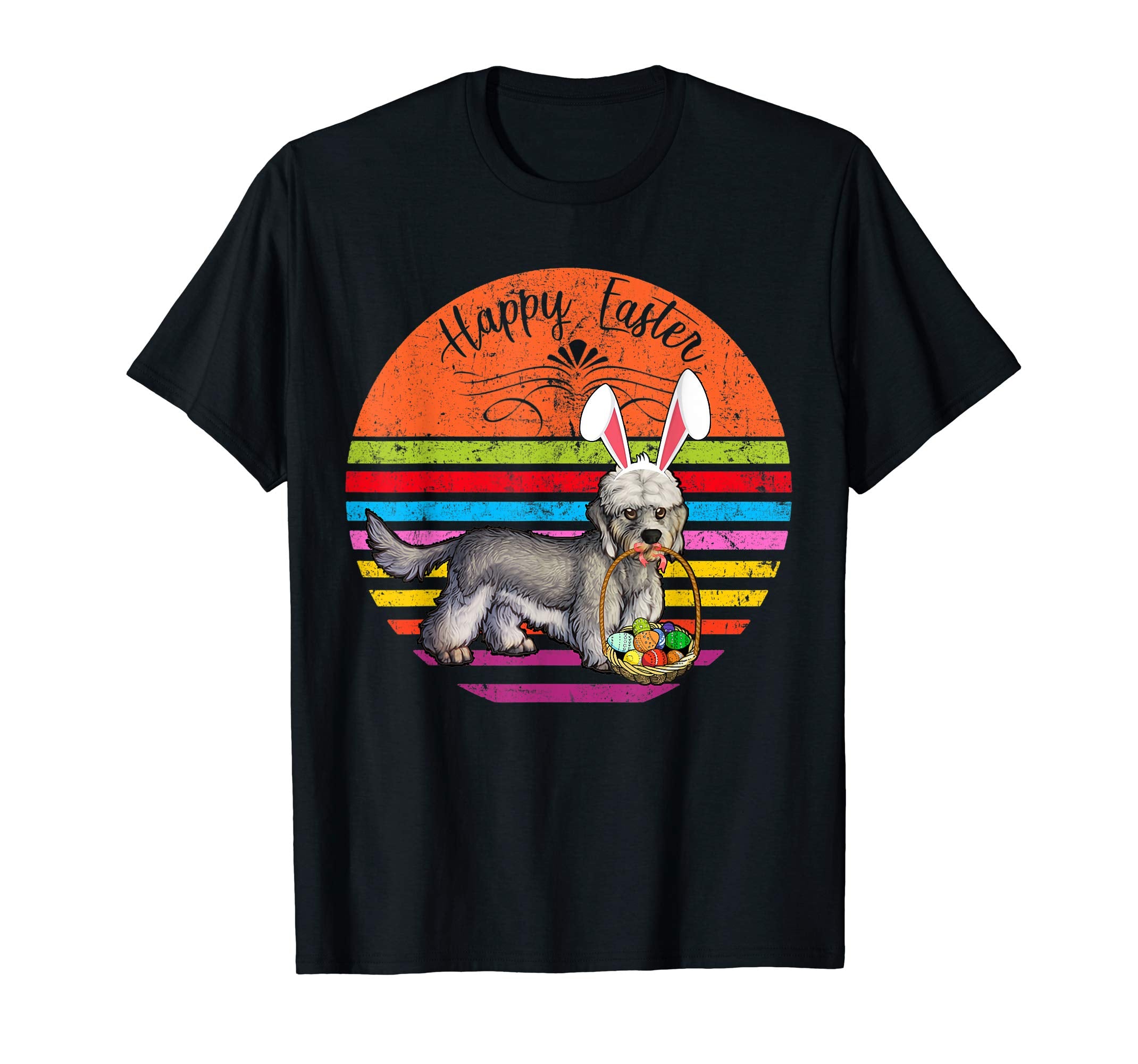 Vintage Dandi Dinmont Terrier Dog Easter Eggs Basket T Shirt