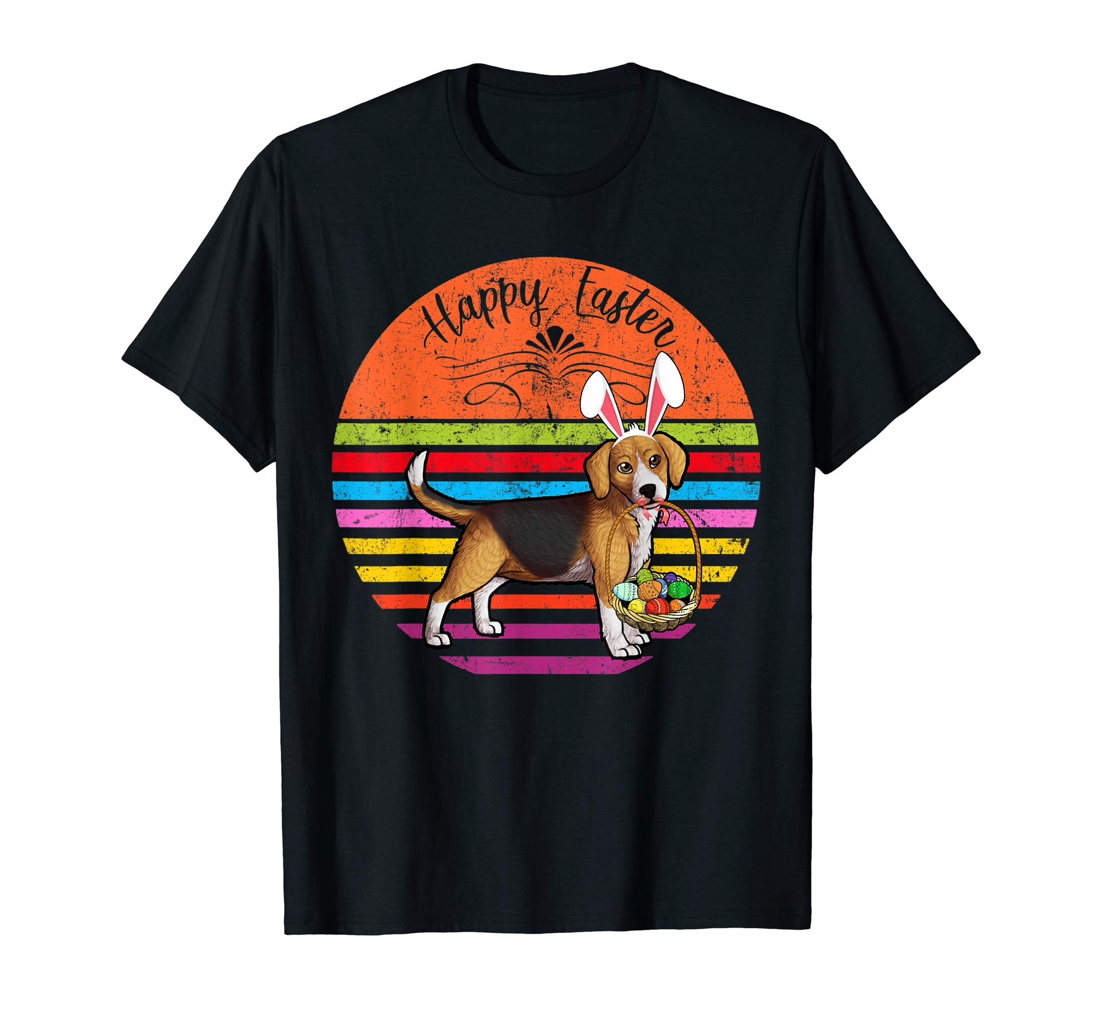 Vintage Beagle Dog Easter Eggs Basket T Shirt