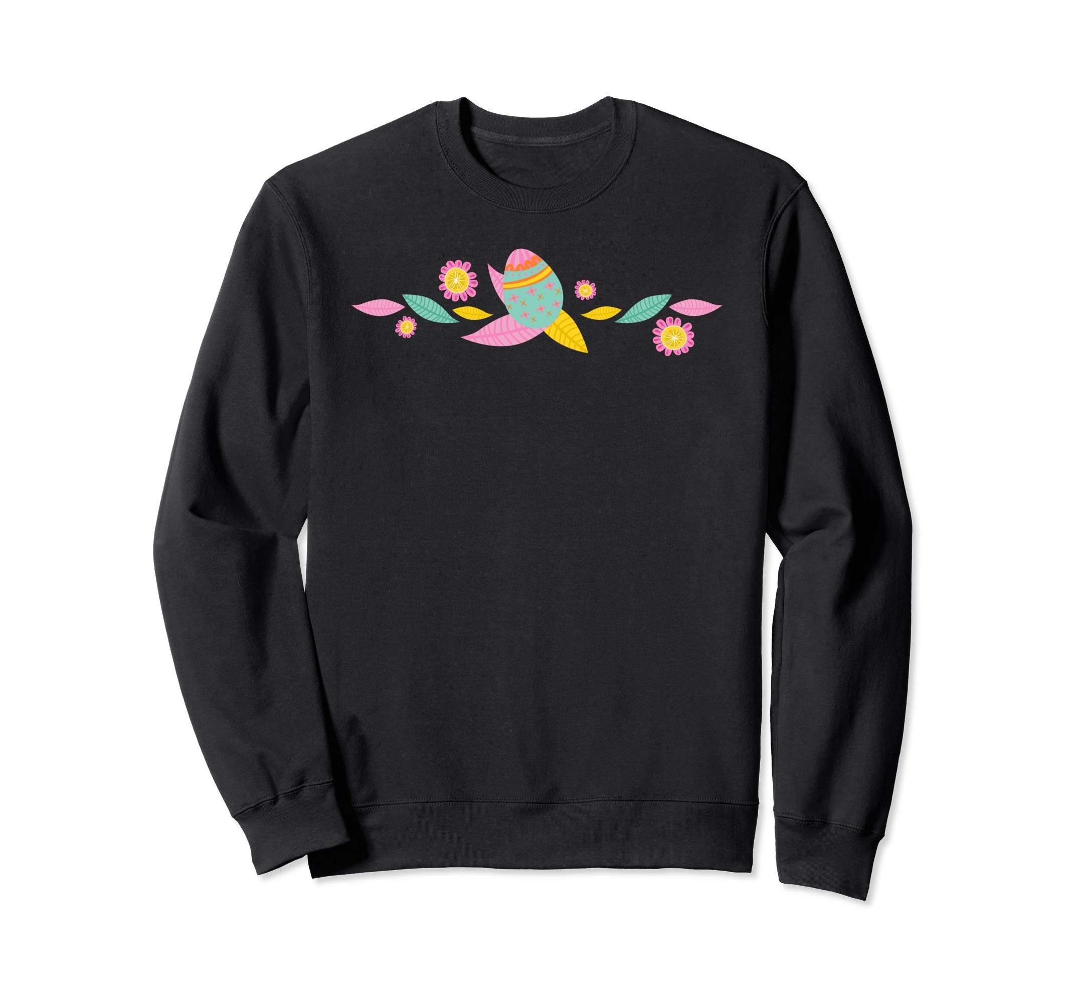 Cute Easter Egg and Flowers Spring Sweatshirt Women