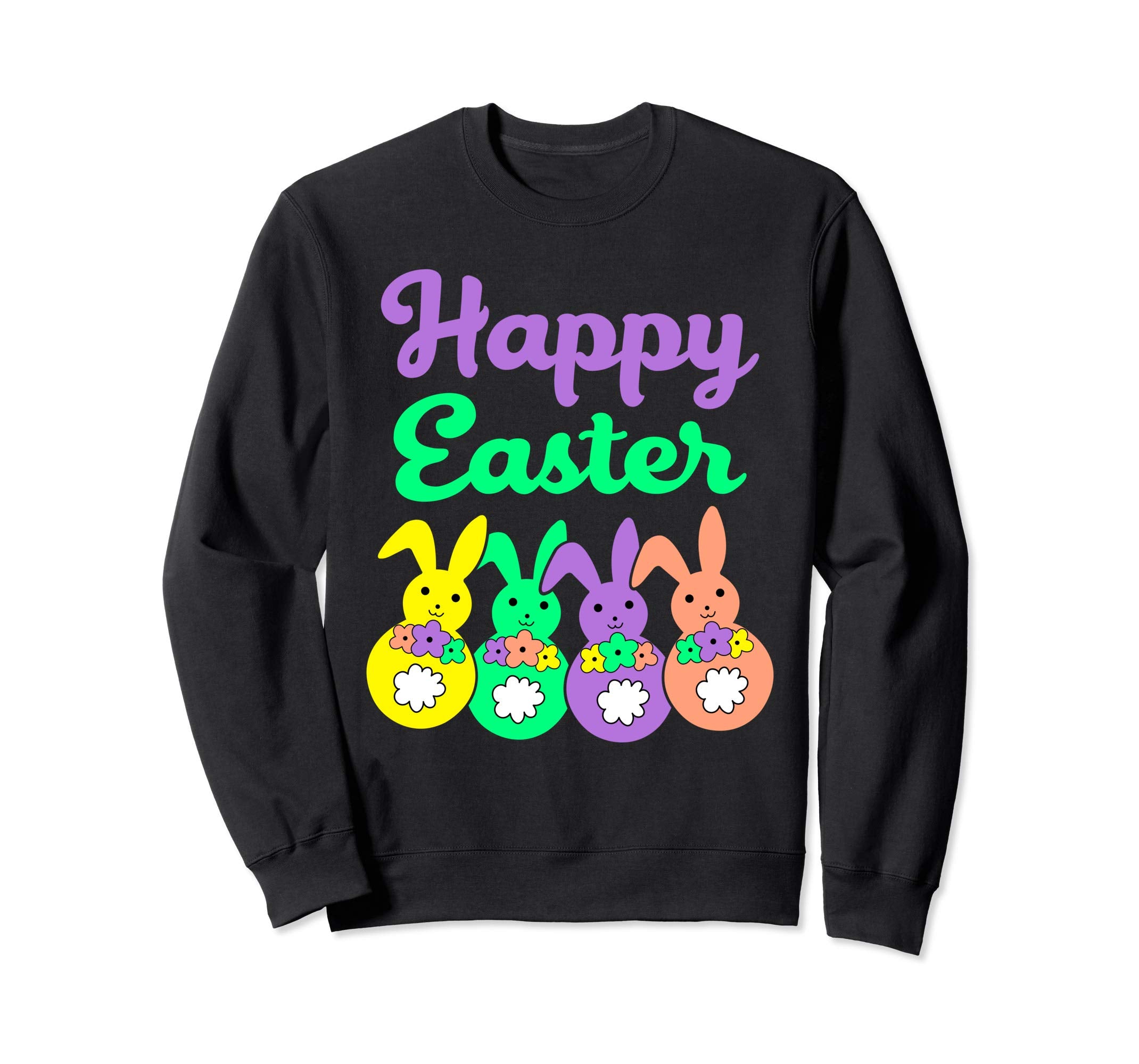 Happy Easter Egg Hunt Bunnies Bow Men Women Sweatshirt Gift