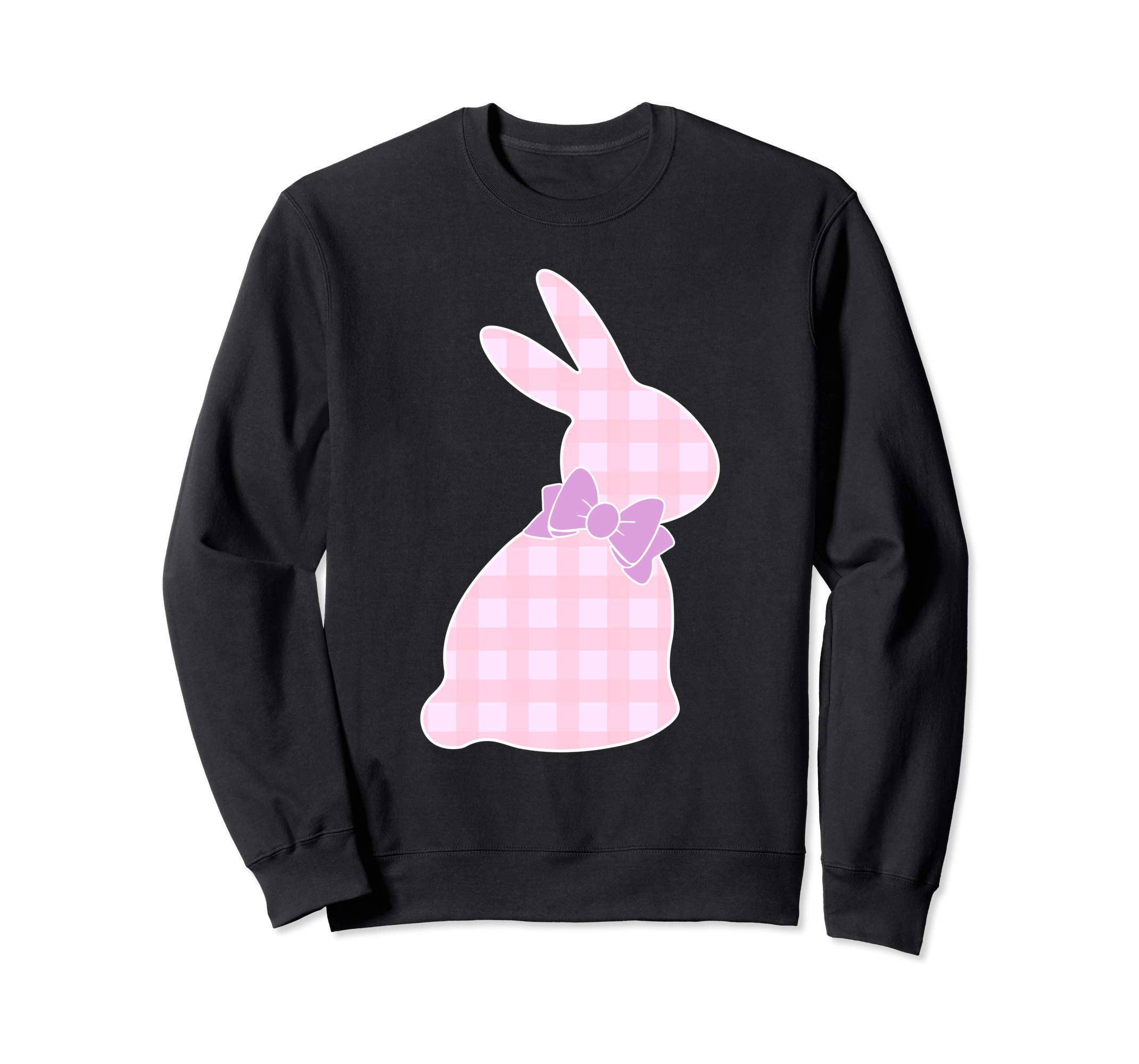 Bunny Buffalo Plaid Bow Happy Easter Women Sweatshirt Gift