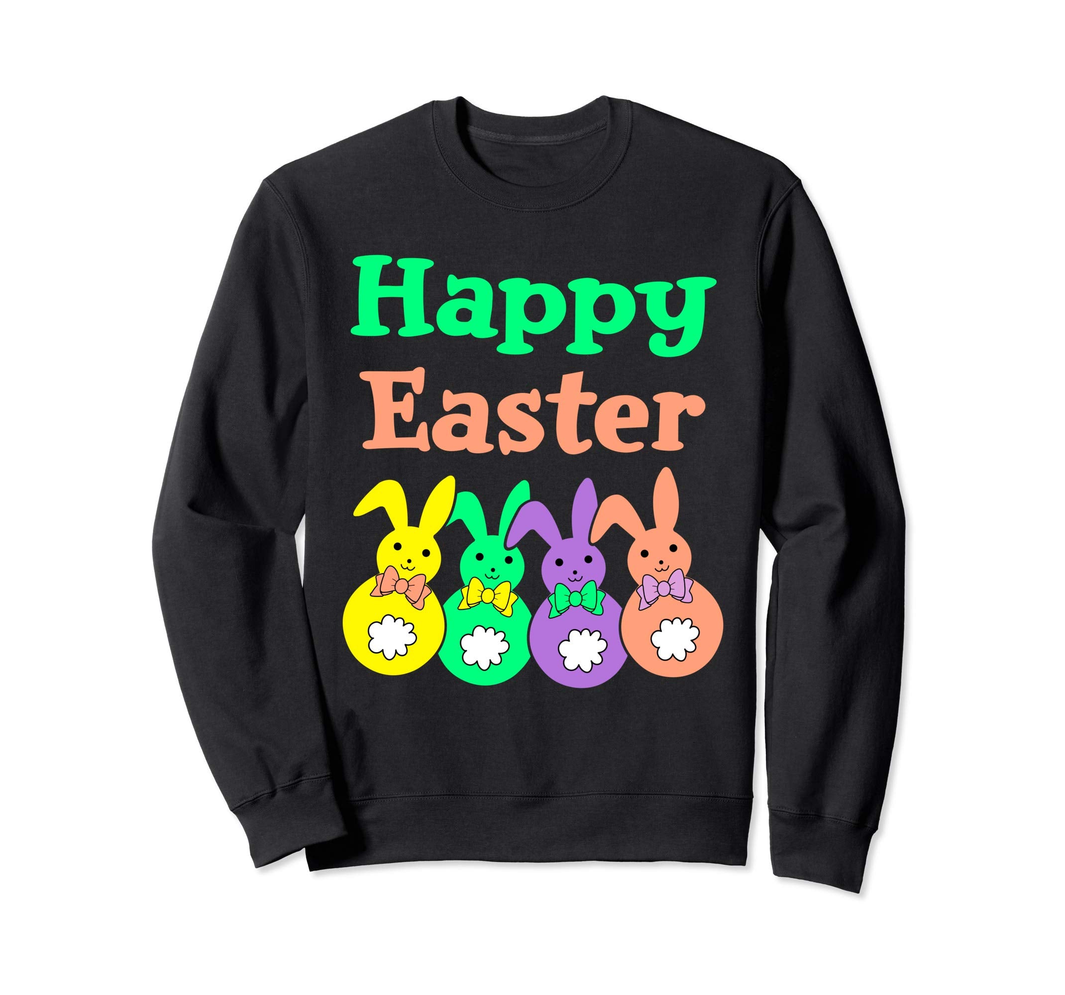Happy Easter Egg Hunt Bunnies Bow Men Women Sweatshirt Gift