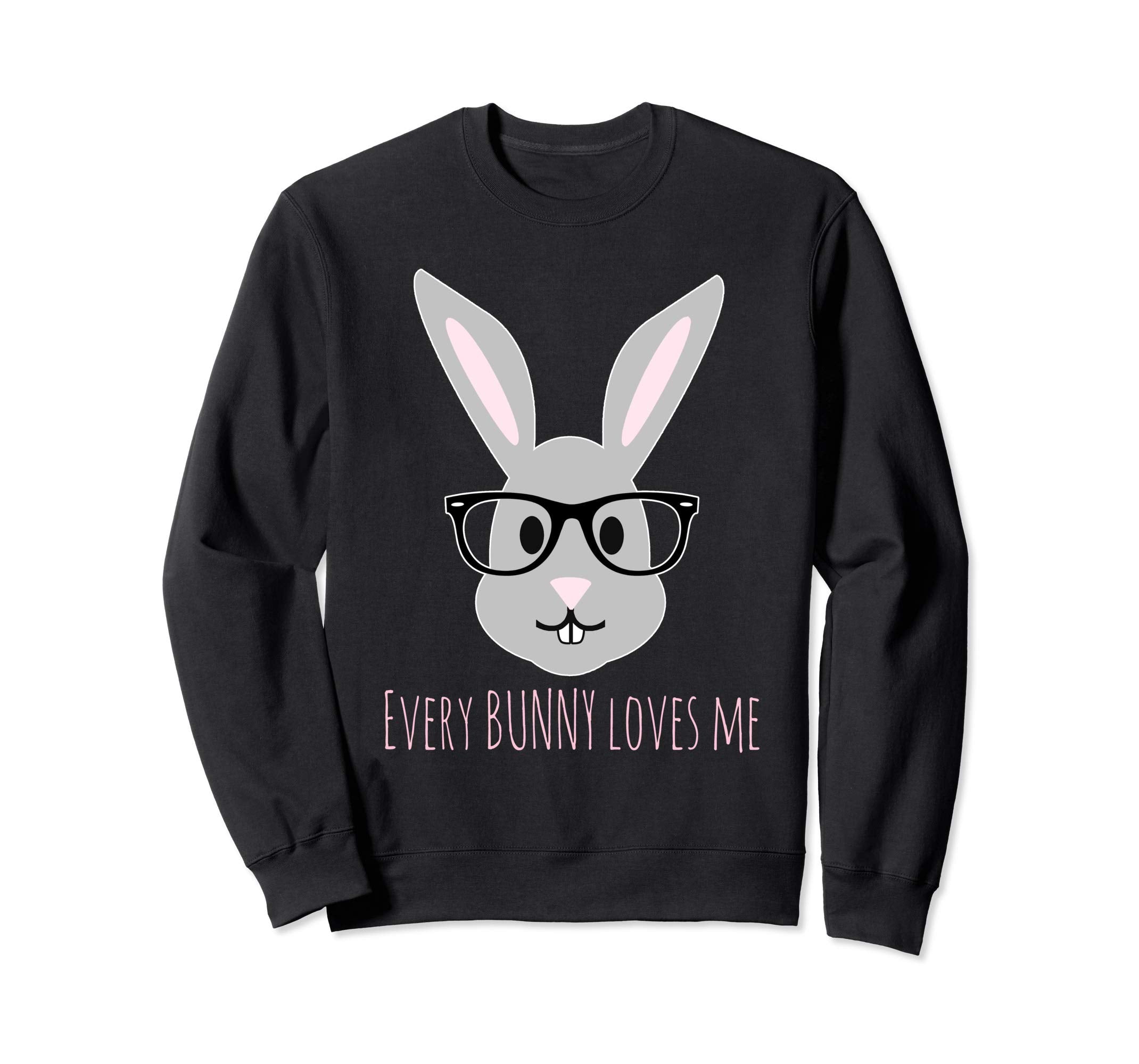 Happy Easter Shirt Cute Bunny Head with Glasses Sweatshirt