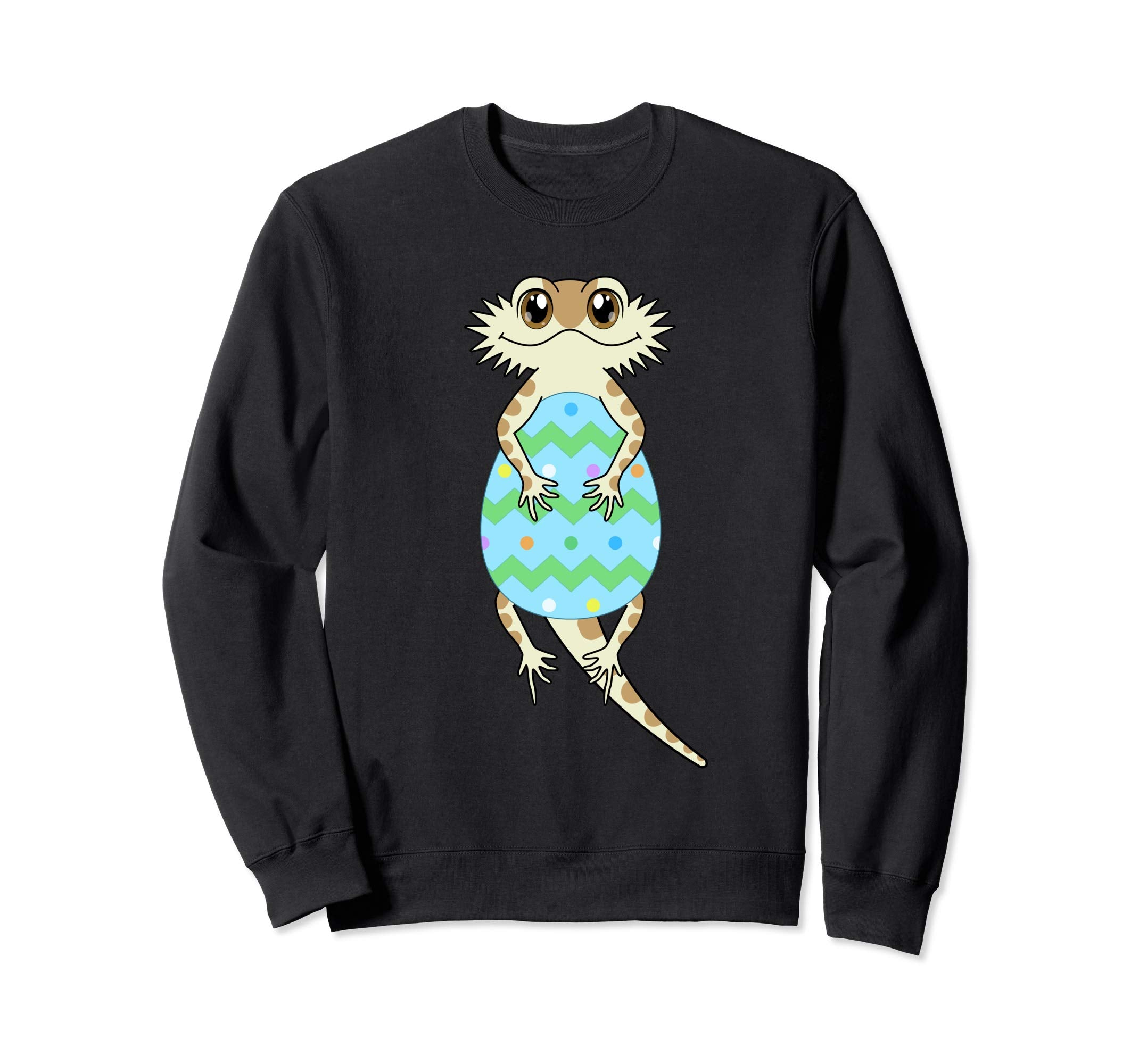 Bearded Dragon Easter Sweatshirt Cartoon Cute Easter Egg