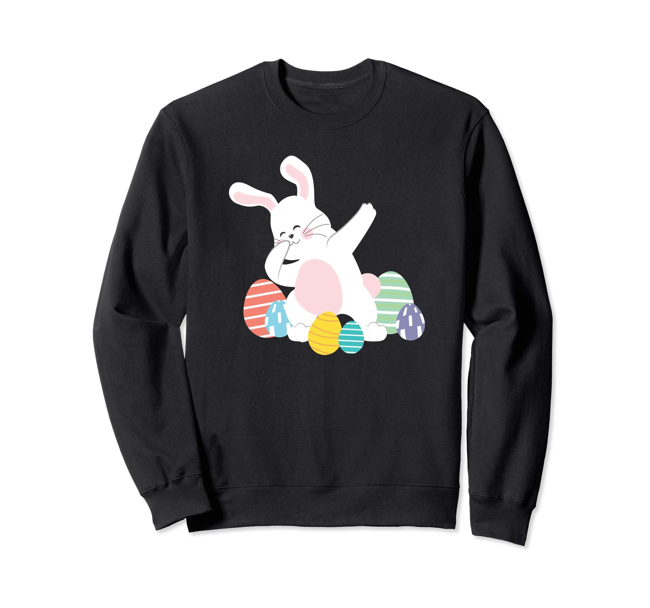 Dabbing Easter Bunny Sweatshirt Colorful Easter Egg