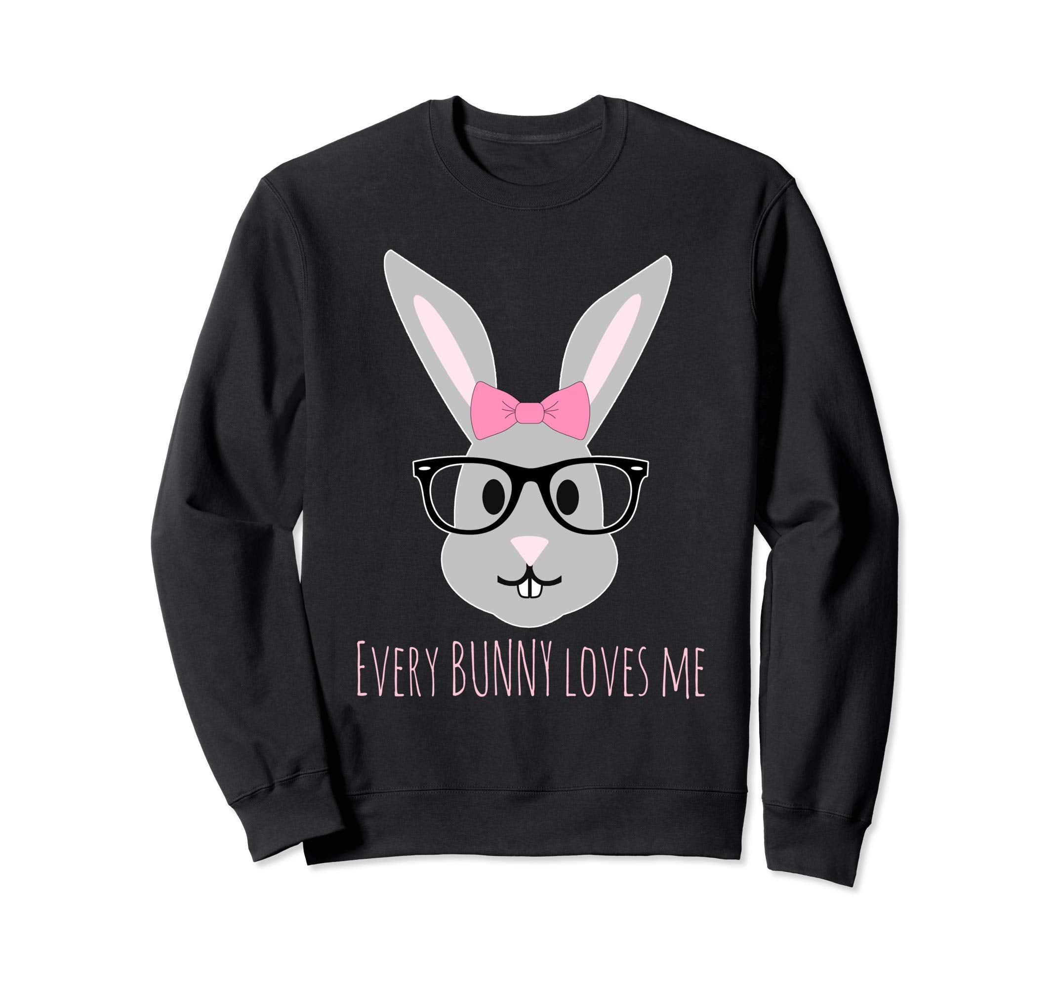 Happy Easter Shirt Girl Bunny with Glasses Sweatshirt