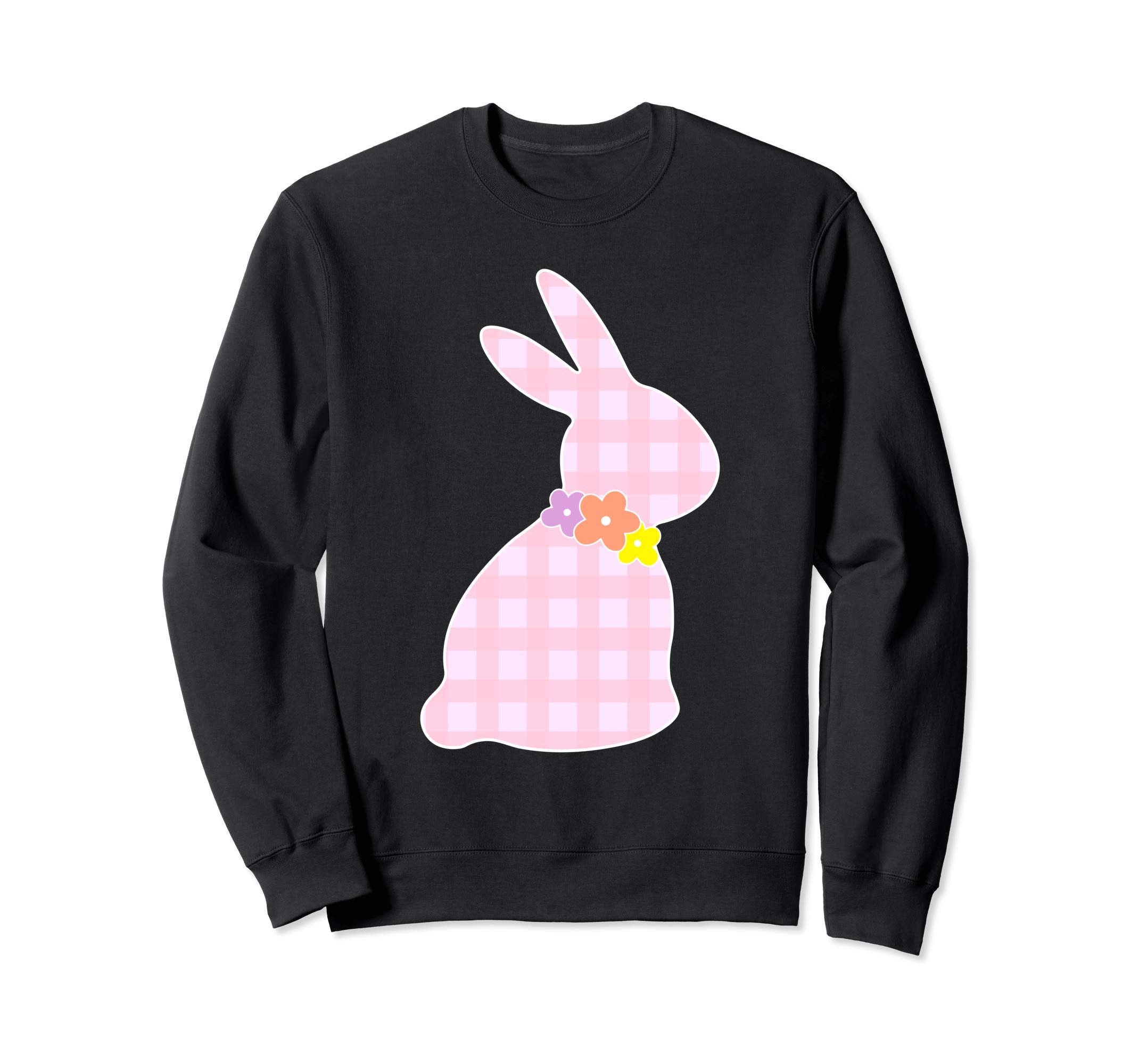 Bunny Buffalo Plaid Bow Happy Easter Women Sweatshirt Gift