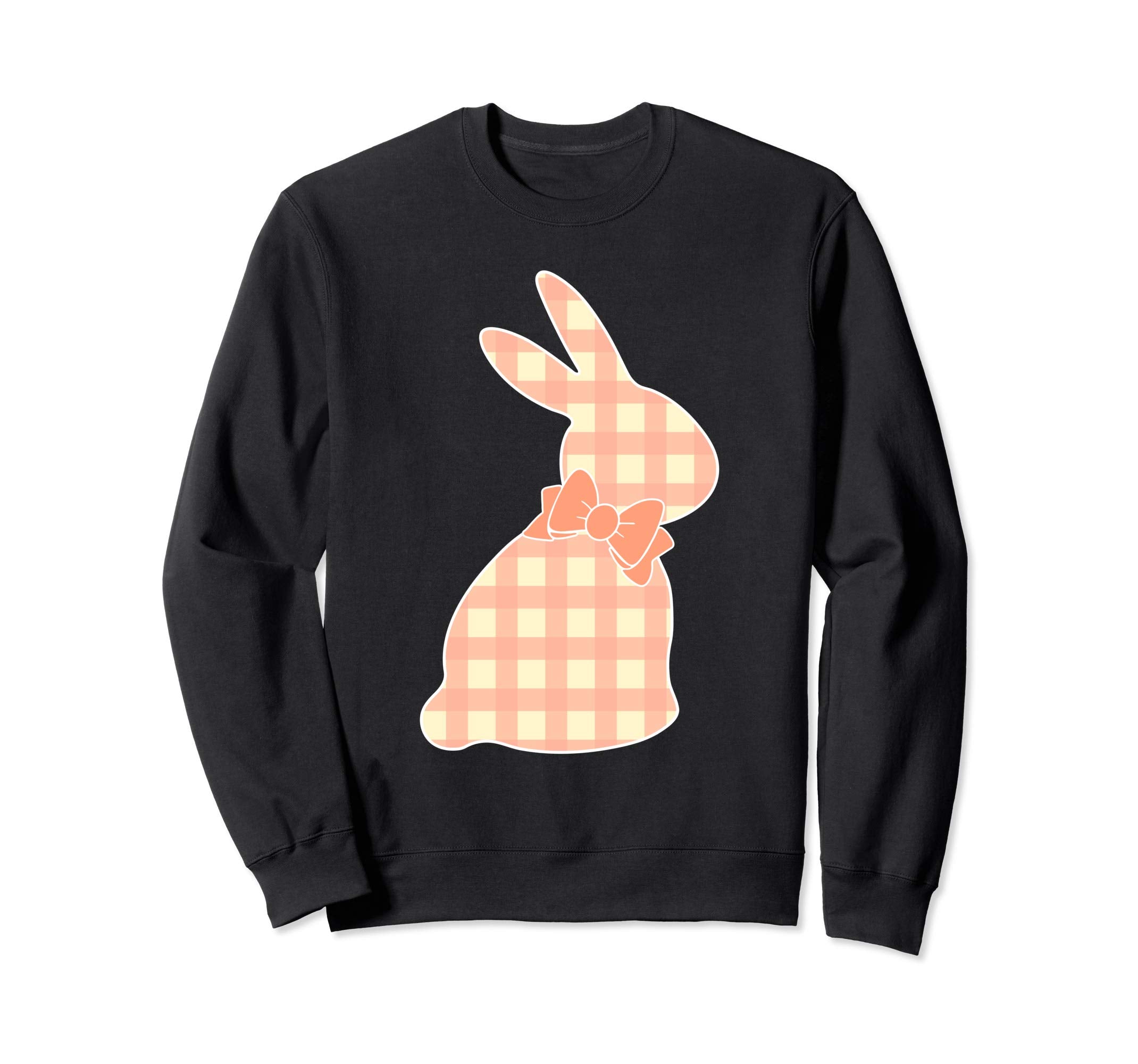 Bunny Buffalo Plaid Bow Happy Easter Women Sweatshirt Gift