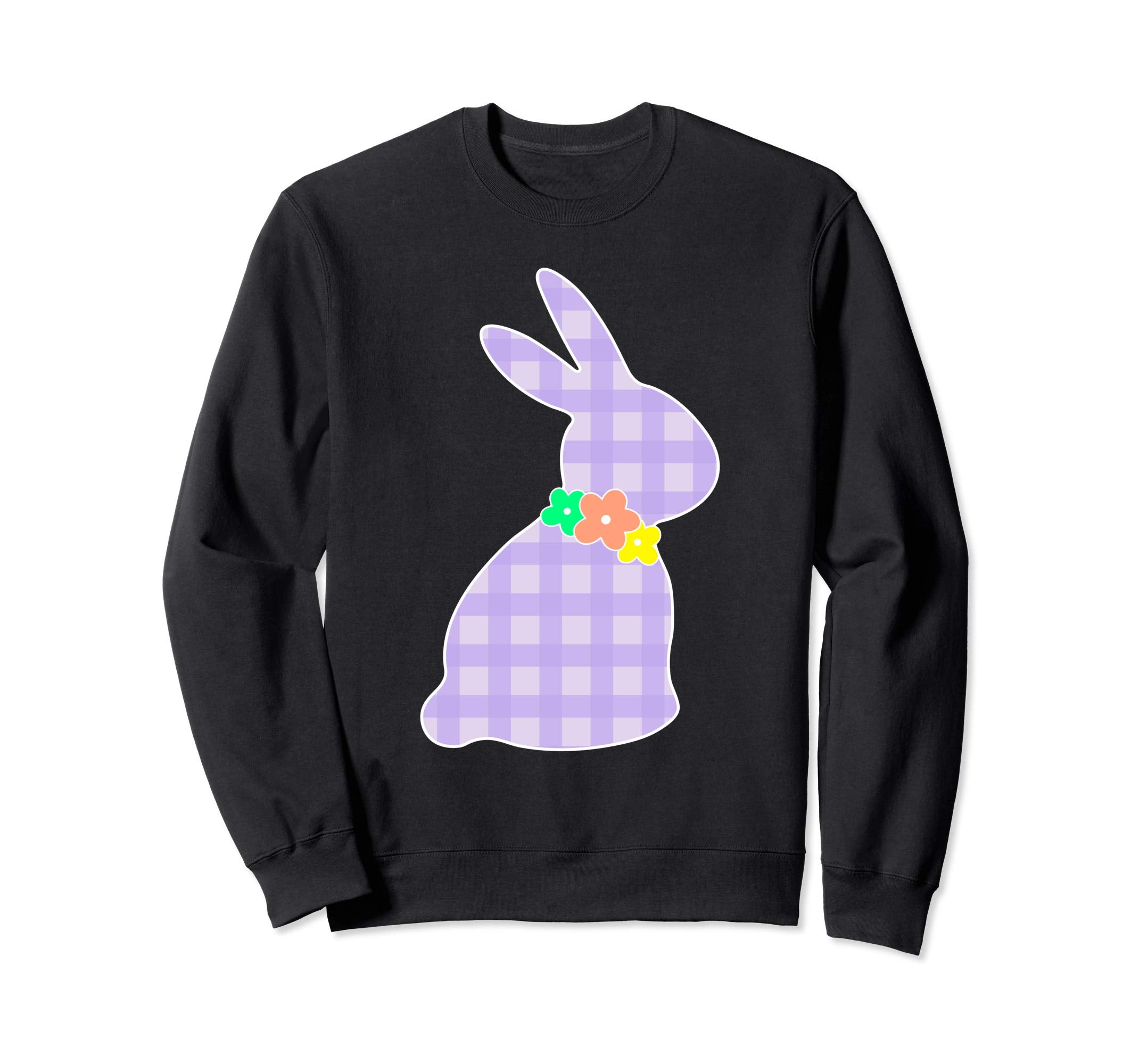 Bunny Buffalo Plaid Bow Happy Easter Women Sweatshirt Gift
