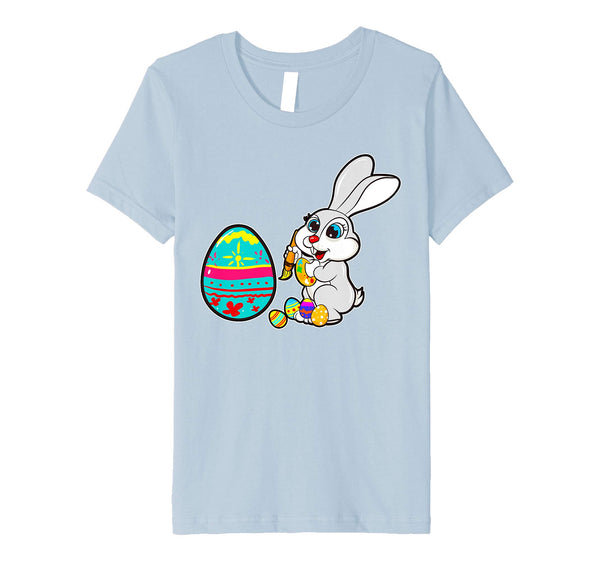Cute Easter Bunny Shirt Painting Eggs Kids School Egg Hunt