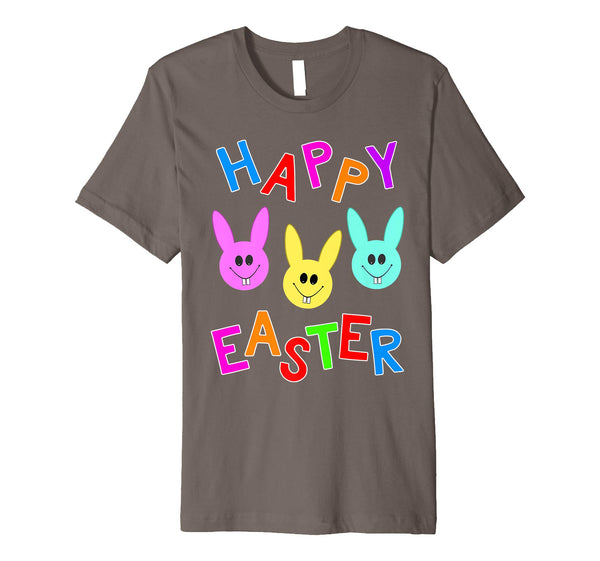 Happy Easter T shirt Cute Bunnies Colorful Bunny Boys Girls