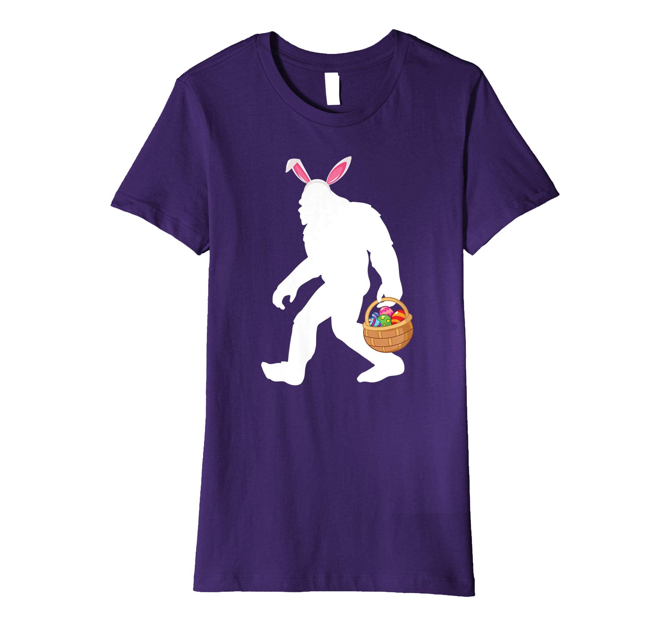 Bigfoot Bunny Face And Easter Eggs Basket Happy Easter Shirt