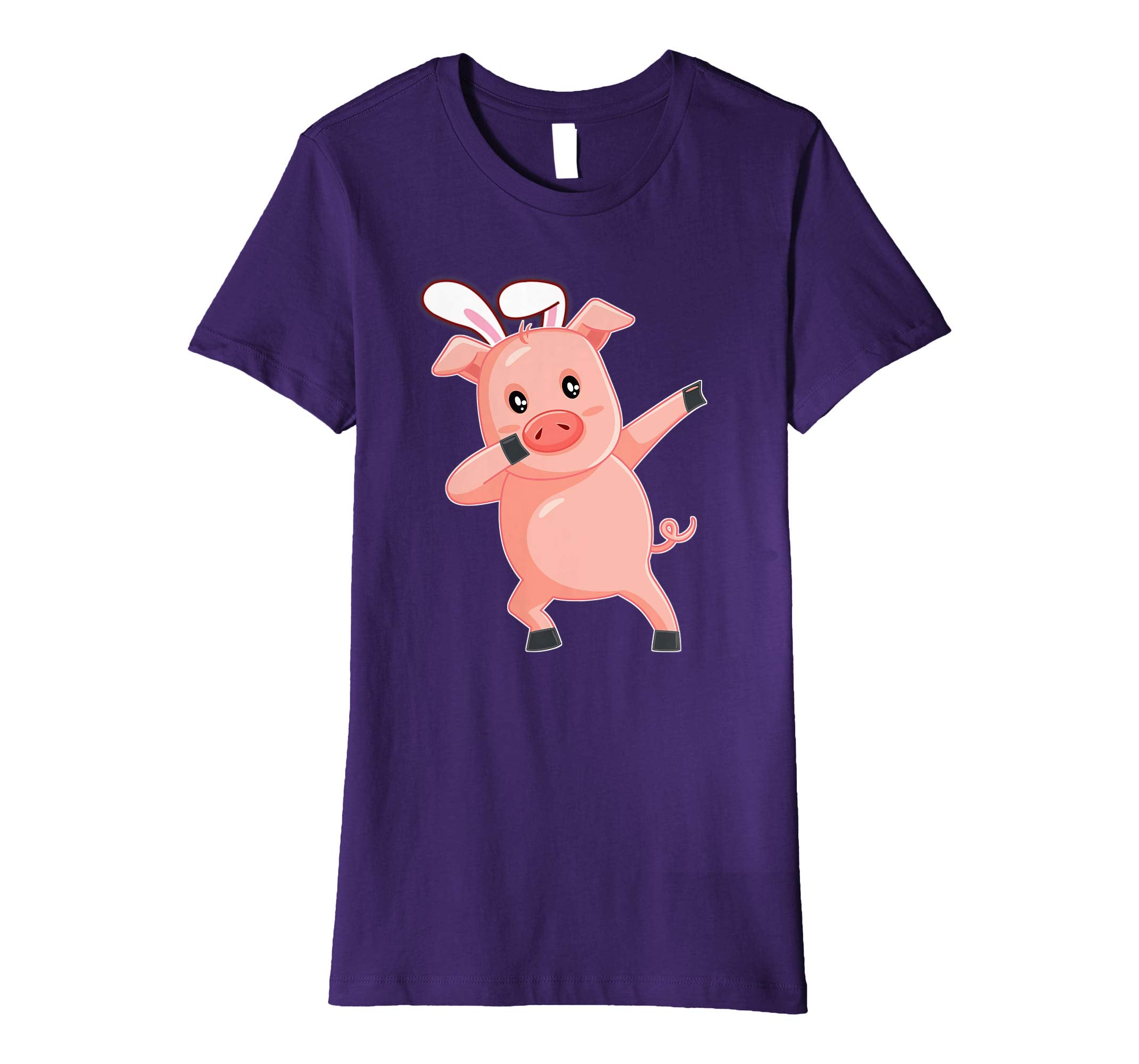 Easter Bunny Dabbing Pig Hog Tshirt Rabbit Ears Animal Gift