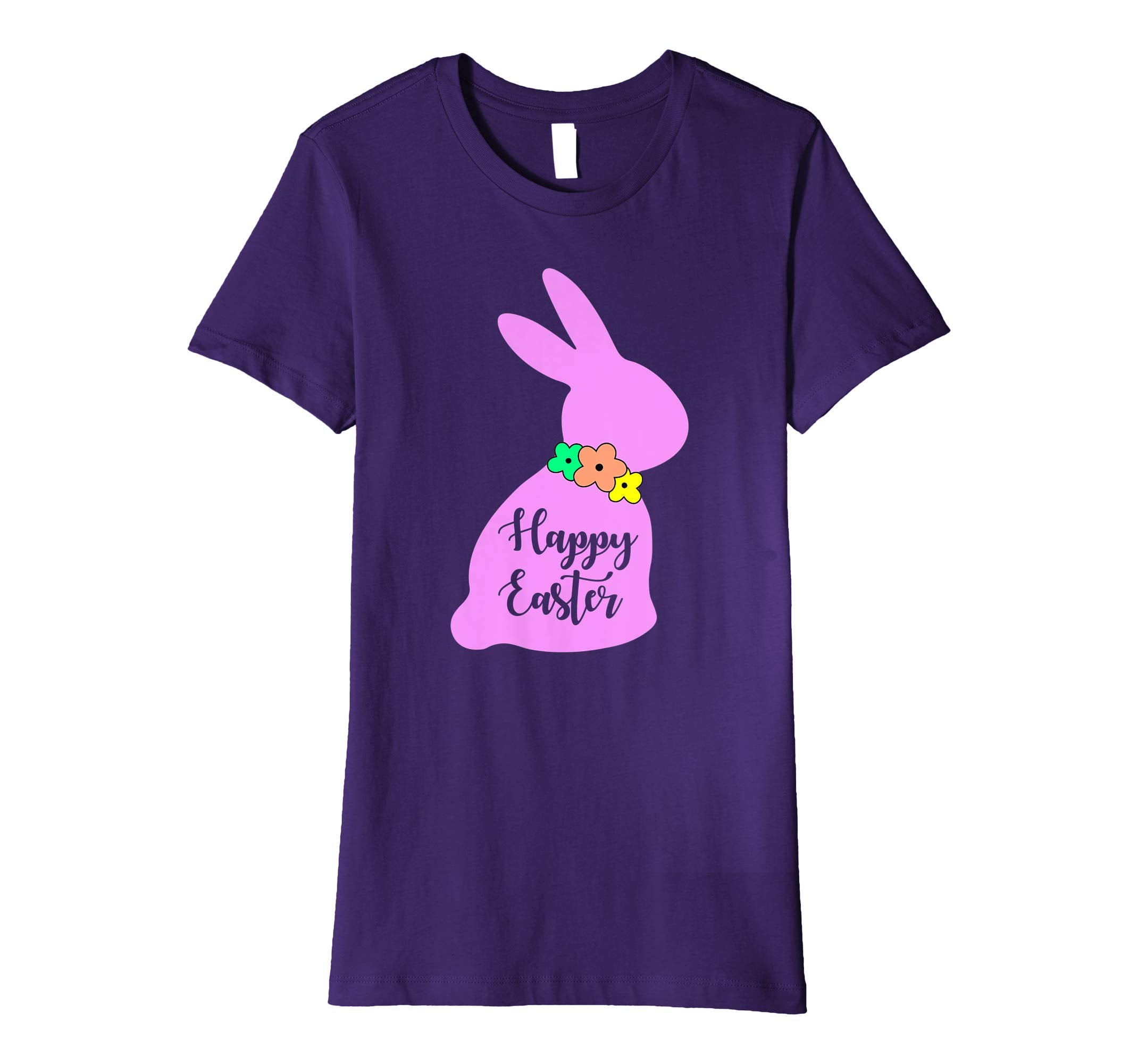 Happy Easter Bunny Silhouette Bow Boys Girls Kids T Shirt