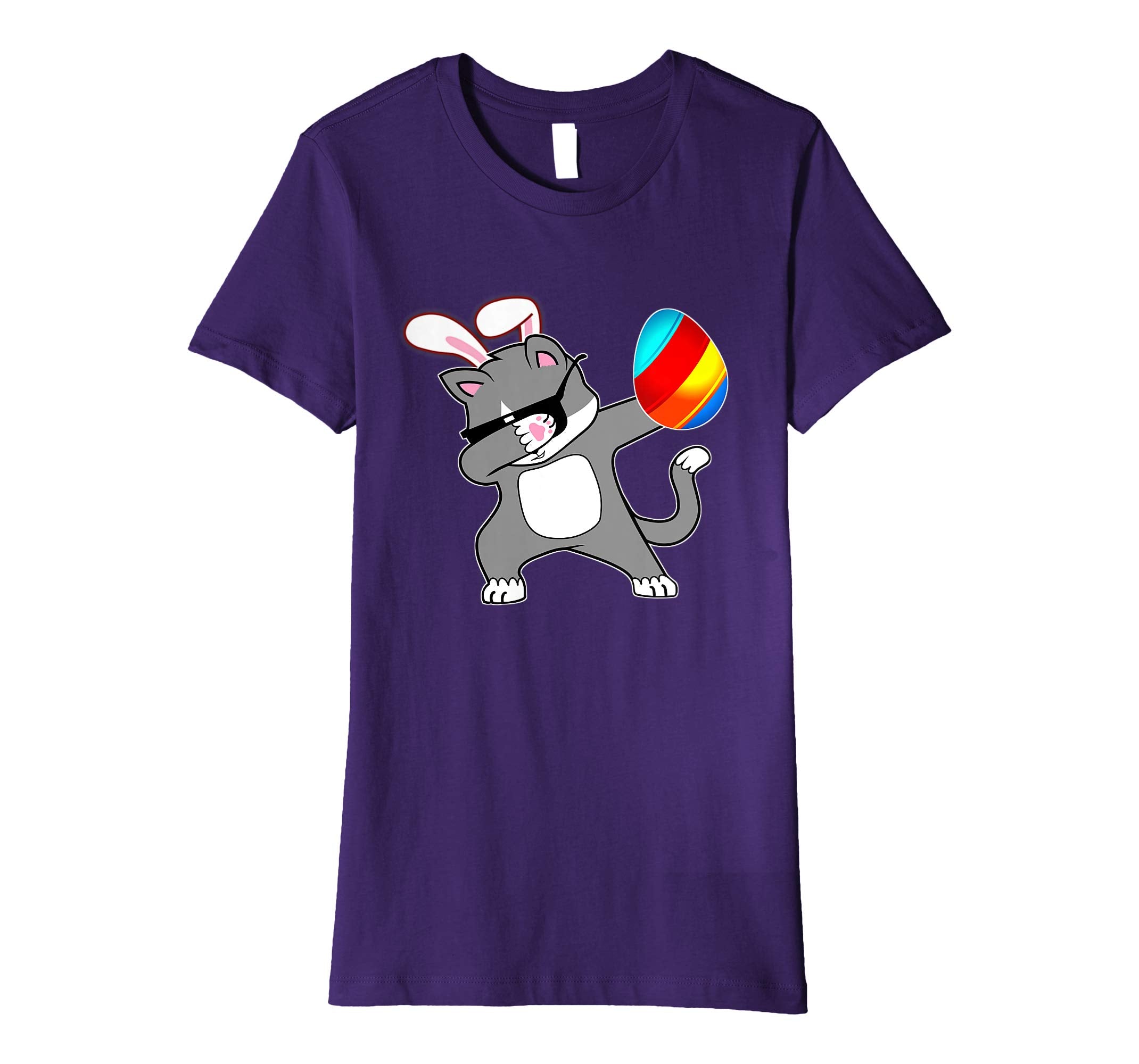 Easter Bunny Dabbing Kitty Cat Tshirt Egg Ears Animal Gift