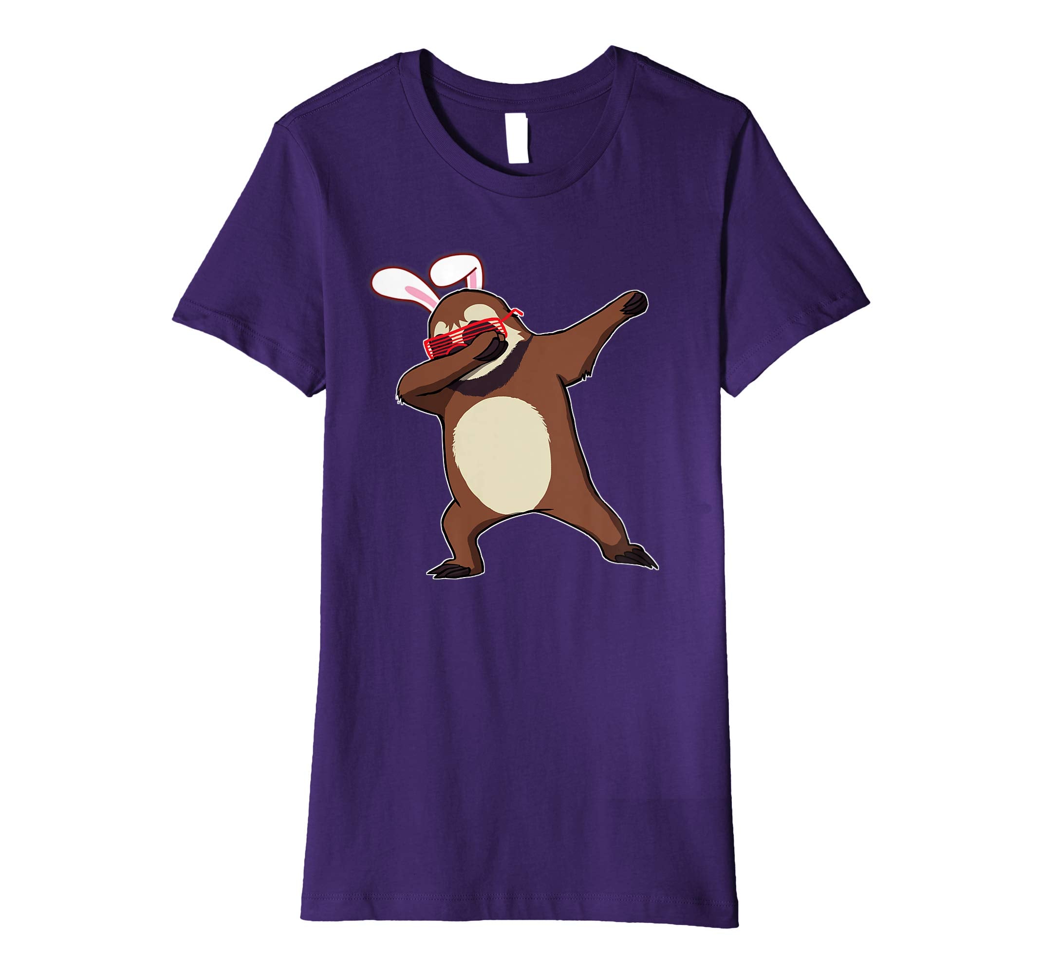 Easter Bunny Dabbing Sloth Tshirt Rabbit Ears Animal Gift