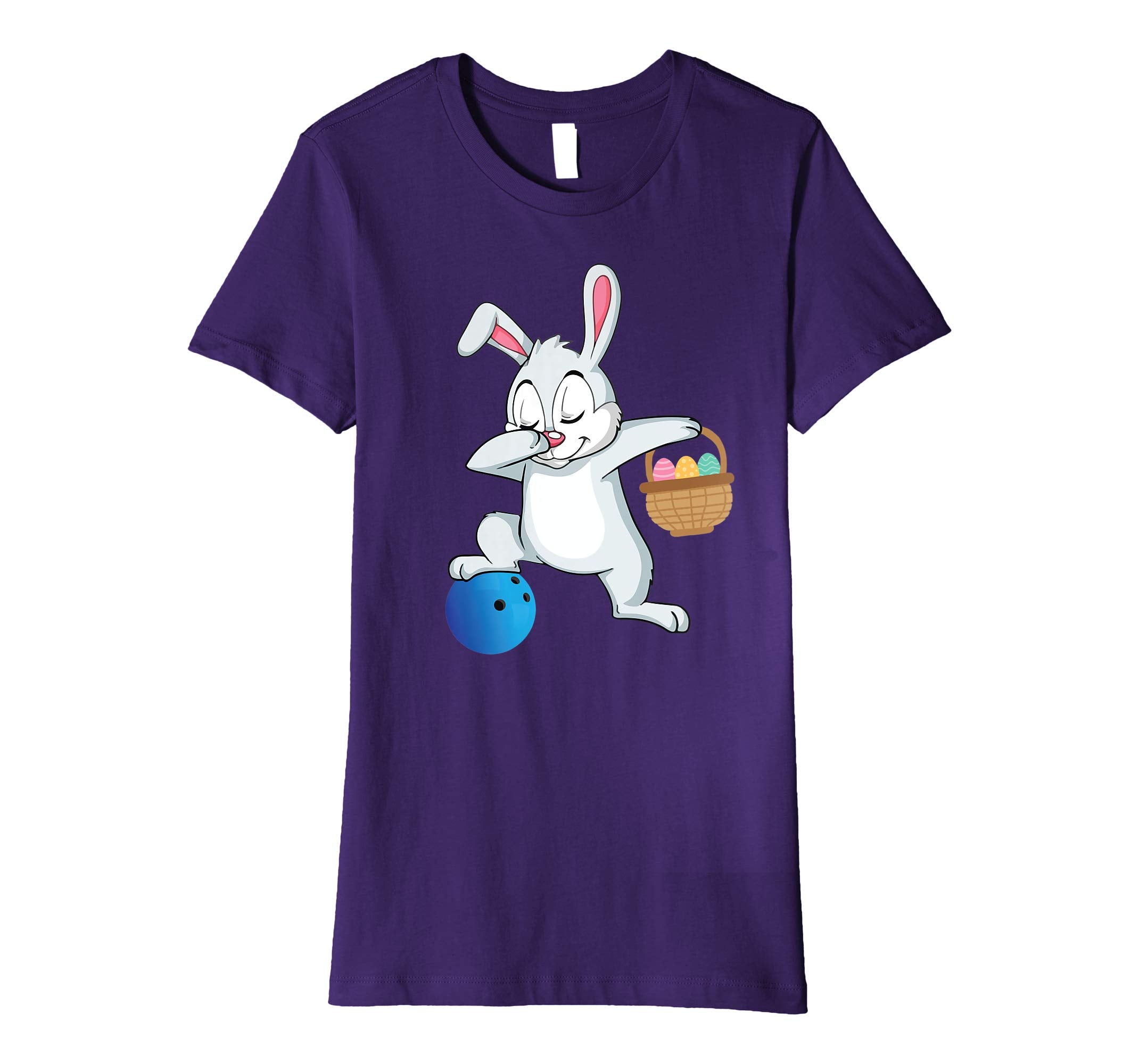 Bunny Rabbit With Easter Eggs Dabbing Playing Bowling Shirt